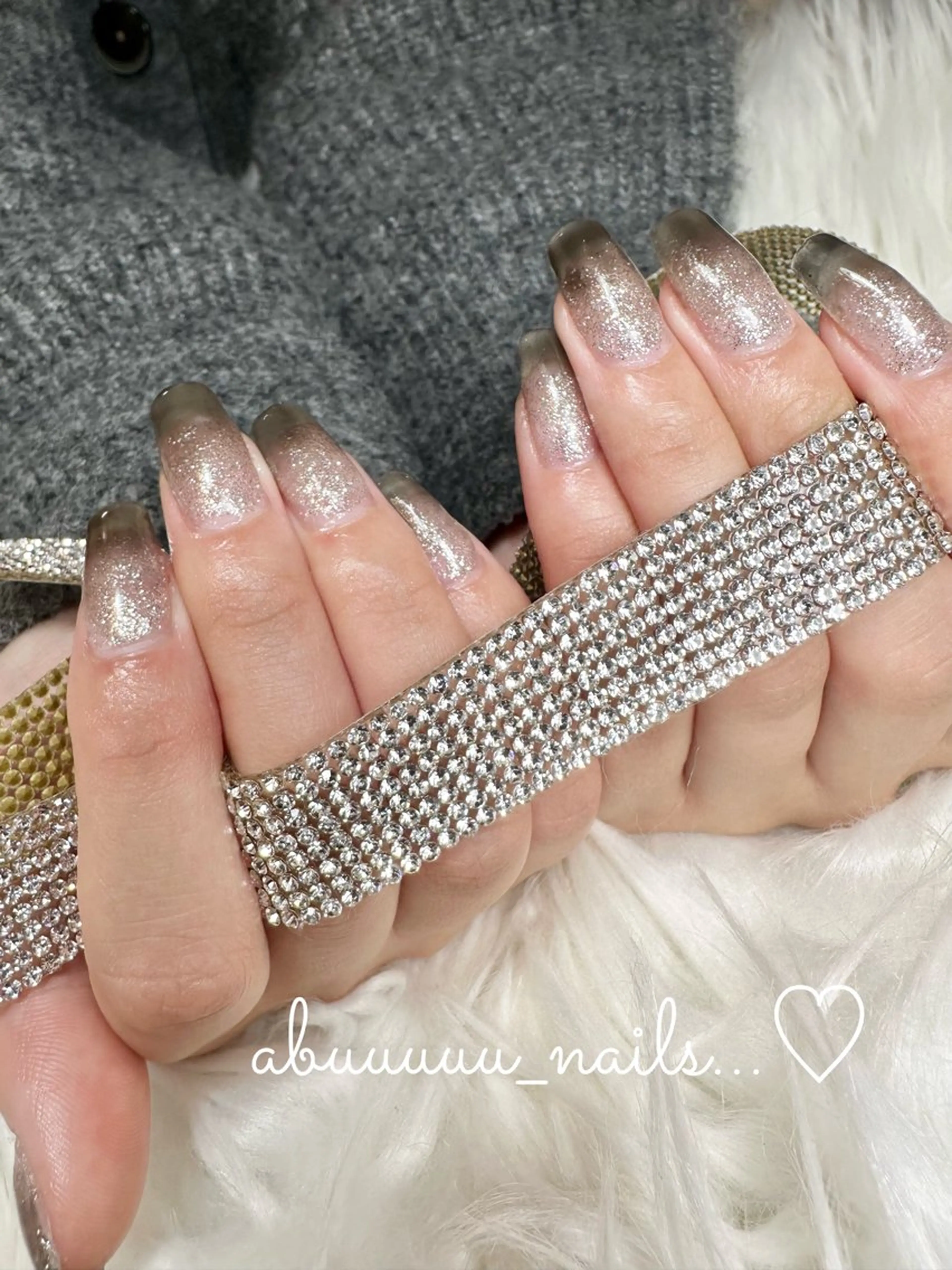 ネイル グラデーション ラメ(グリッター) abuuuuu nailsのネイルデザイン
