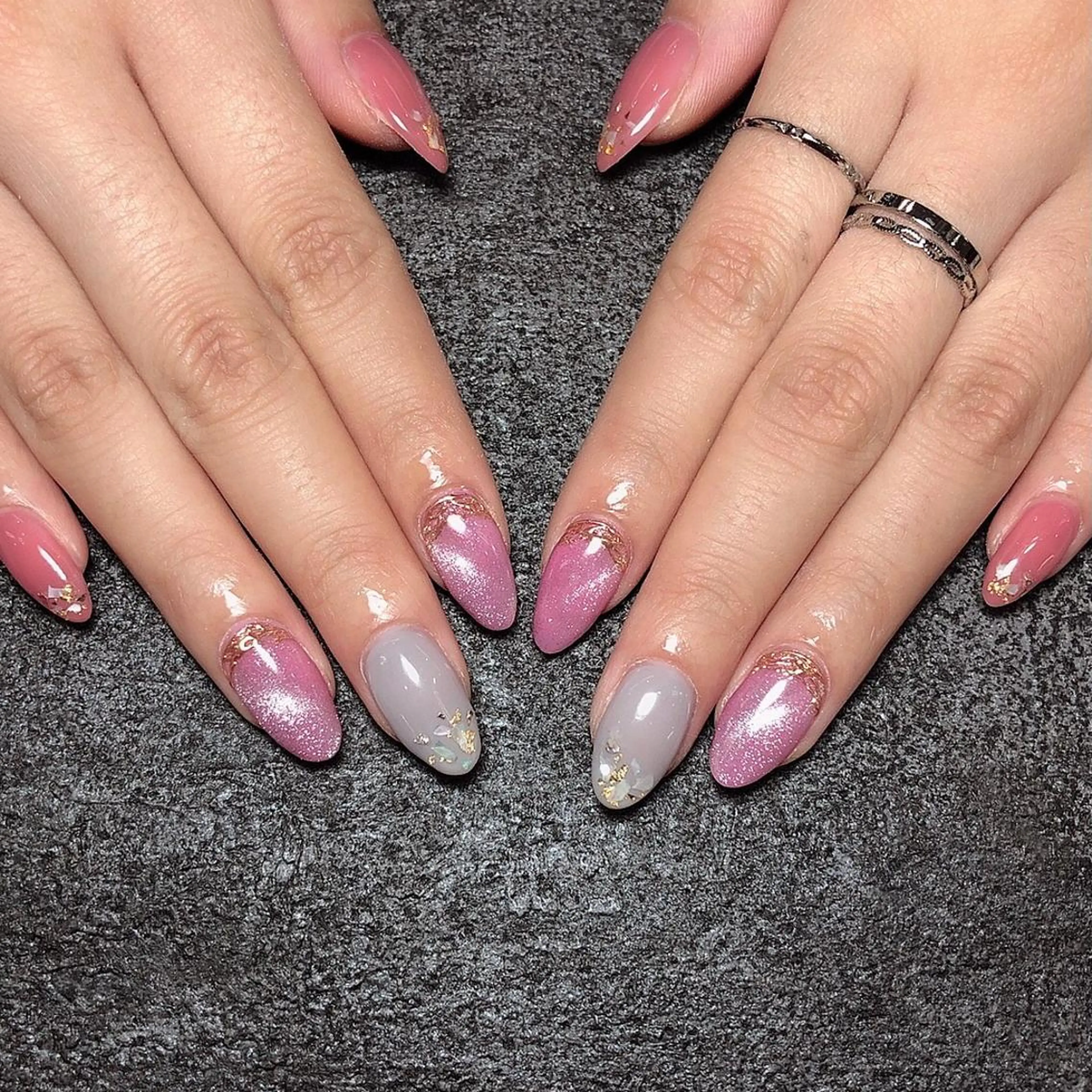 ネイル マグネットネイル ミラーネイル 持ち込み ハンドネイル 【Yappy🌈】 💖P-tanaのネイルデザイン