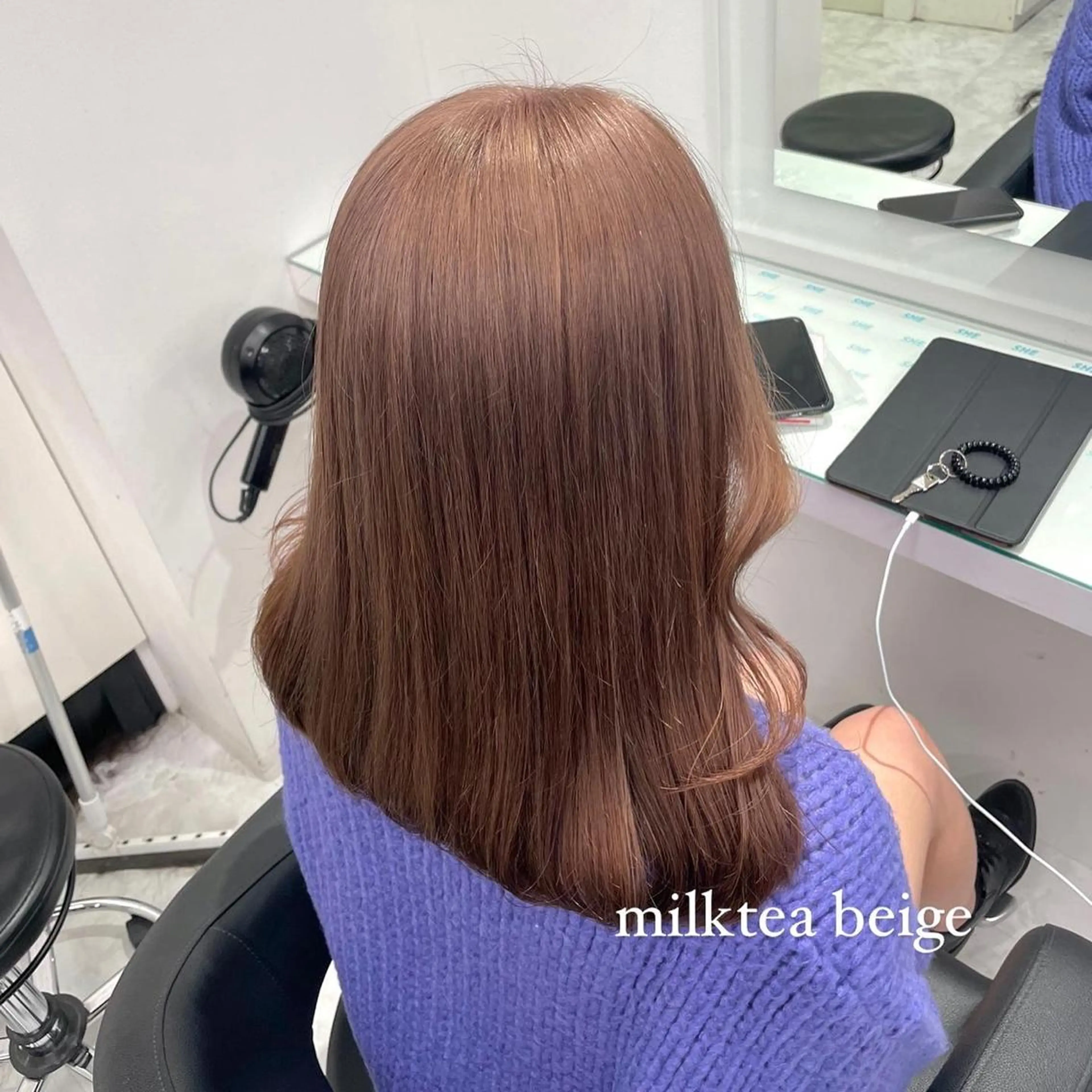 セミロング カラー 韓国ヘア🇰🇷🎀 みきのヘアスタイル