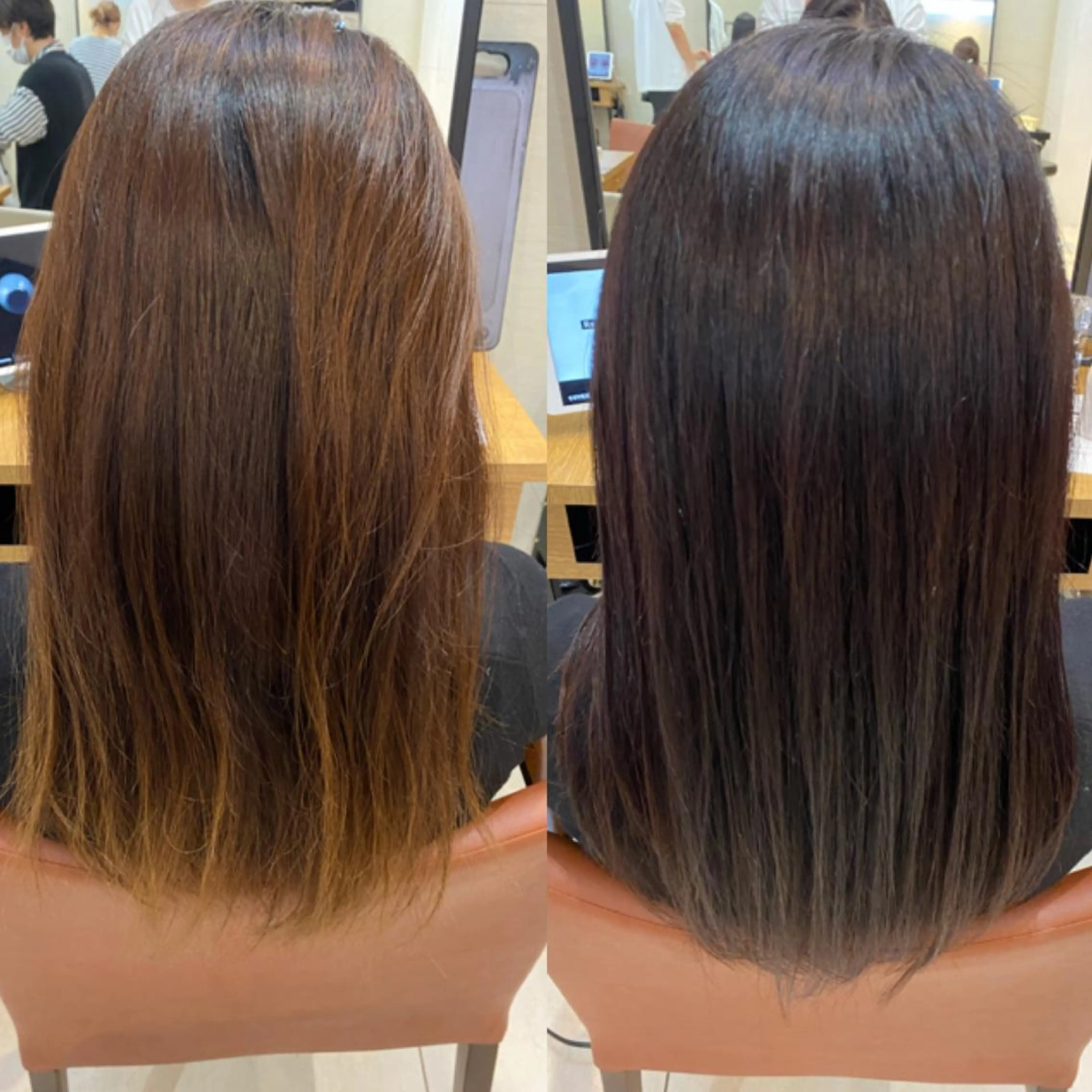 ロング カラー レッドカラー あやめ【顔まわり/レ イヤー/柔らかカラ】のヘアスタイル