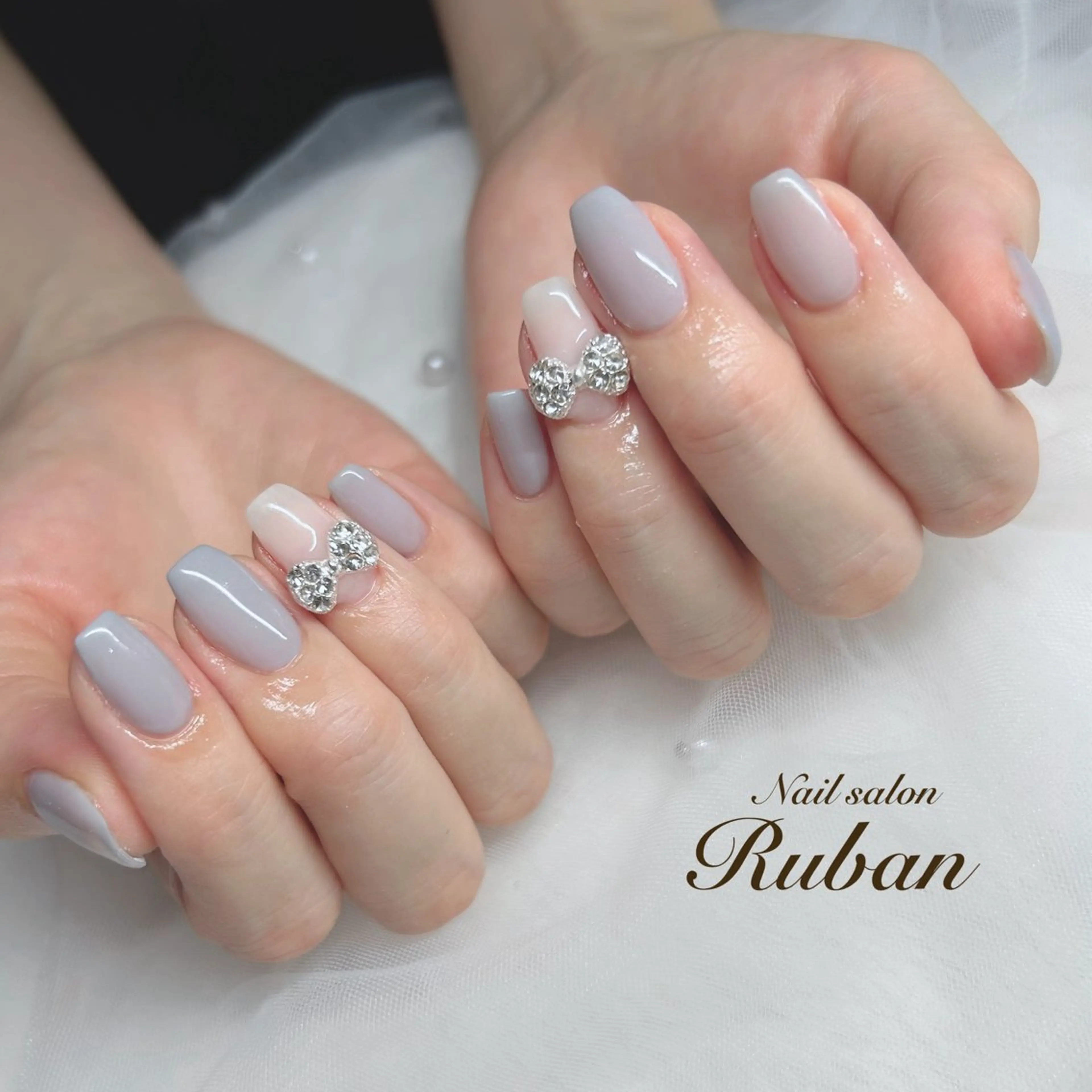 ネイル ワンカラーネイル リボン Nail salon Rubanのネイルデザイン