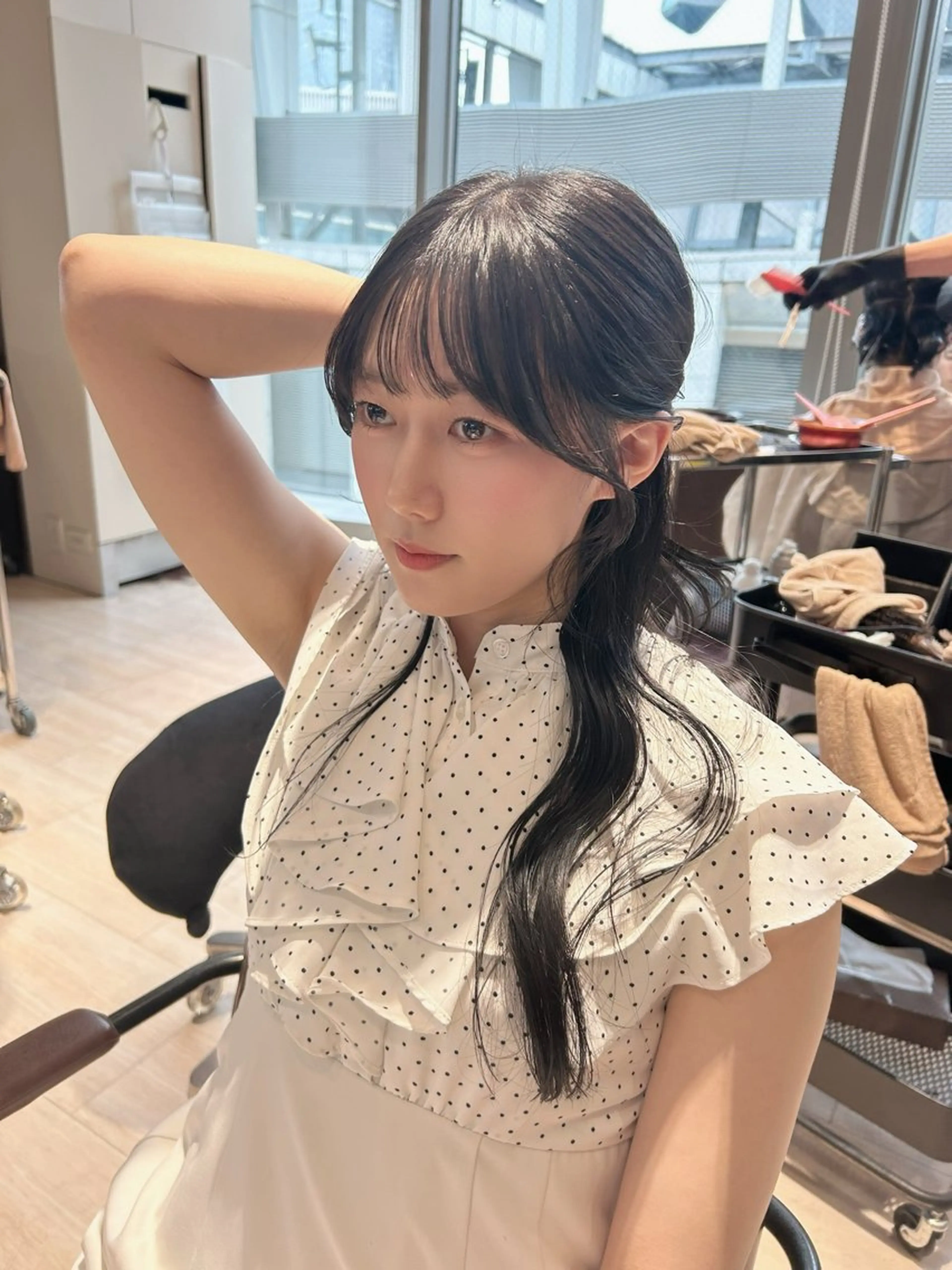 ロング カット ヘアカラー トリートメント 🎀大竹美侑／顔まわ りカット／レイヤーのヘアスタイル