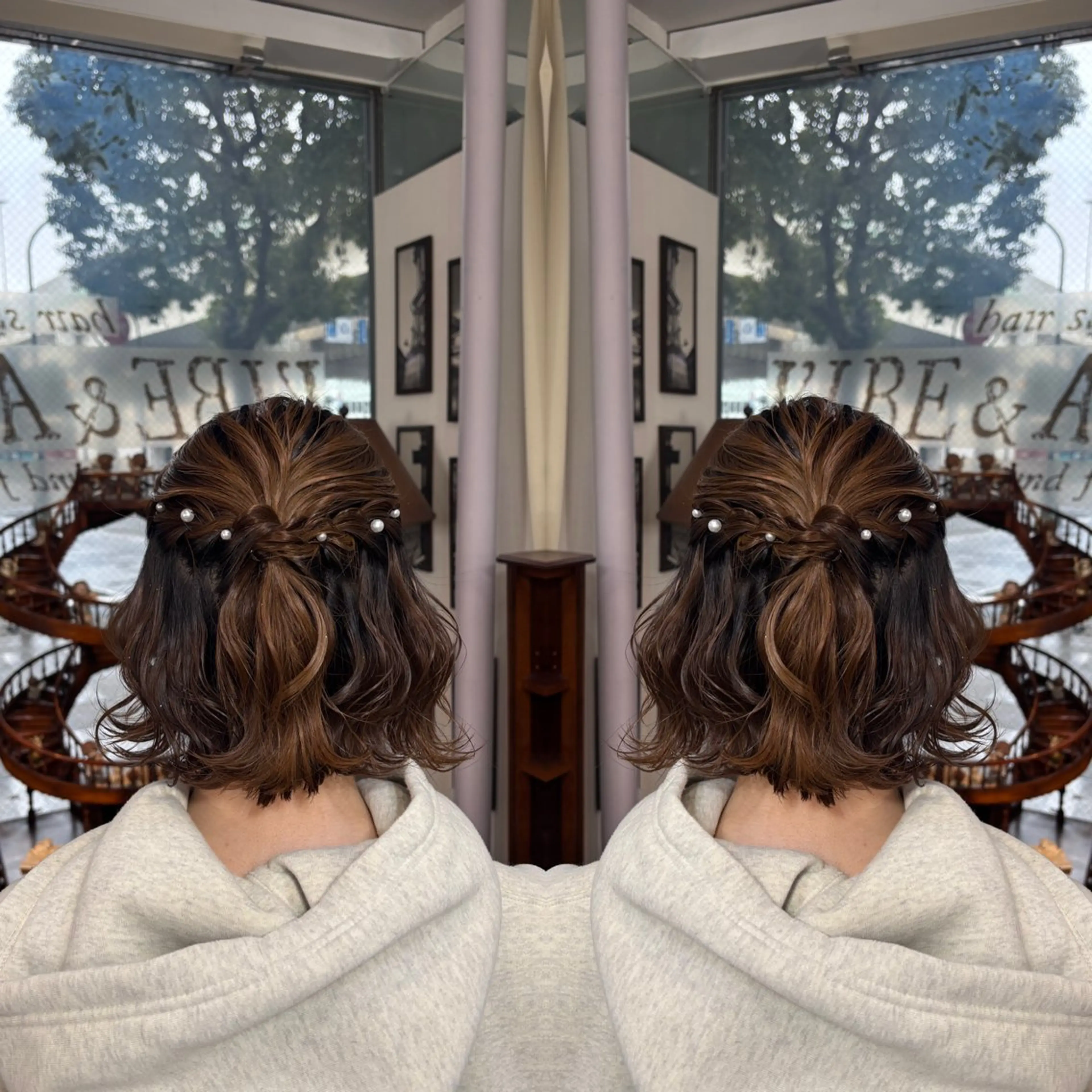 ショート ヘアアレンジ ヘアセット 💎ハイトーン/艶 カラー モエカ💎のヘアスタイル