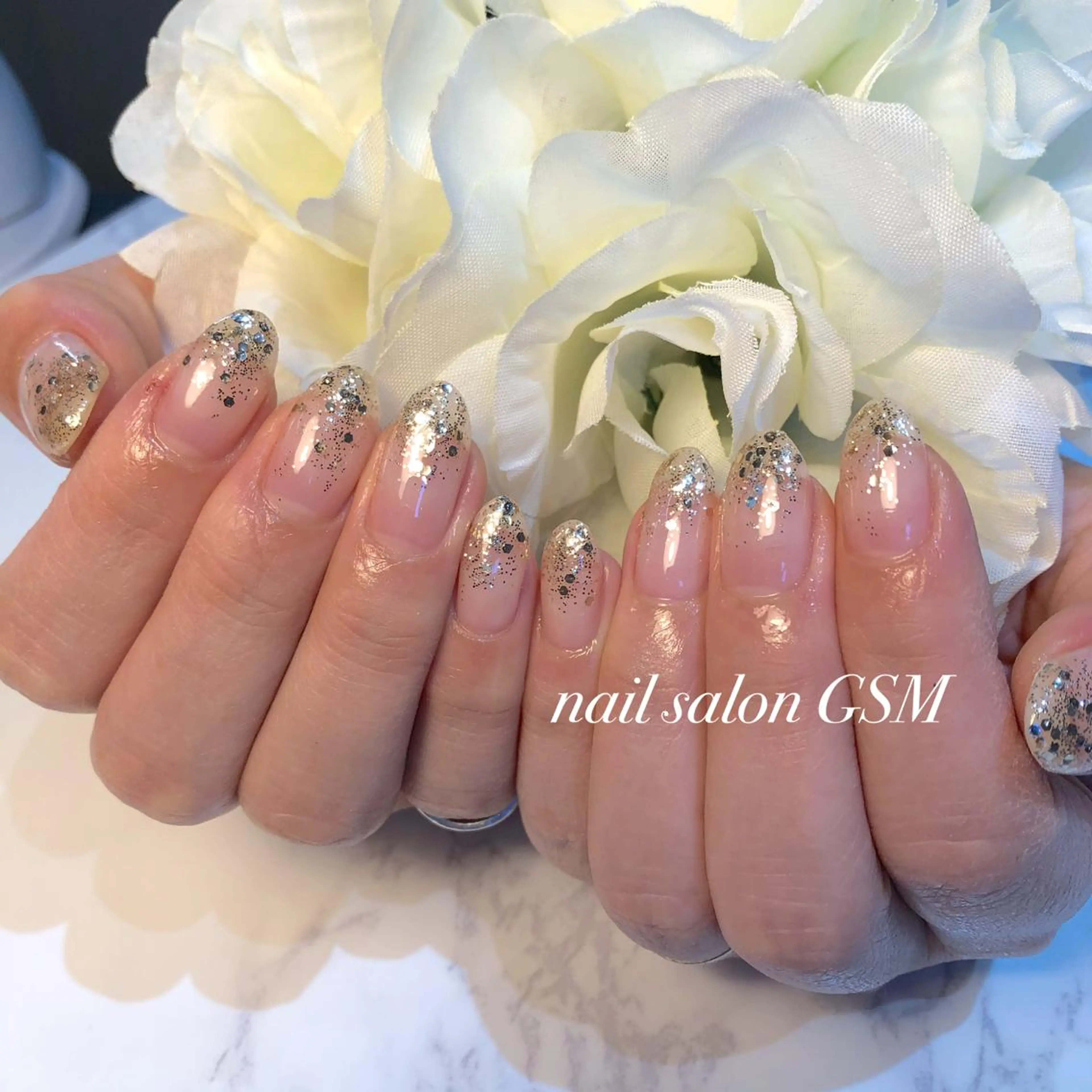 ネイル ラメ(グリッター) ラメグラデーション ハンドネイル nail salon GSMのネイルデザイン