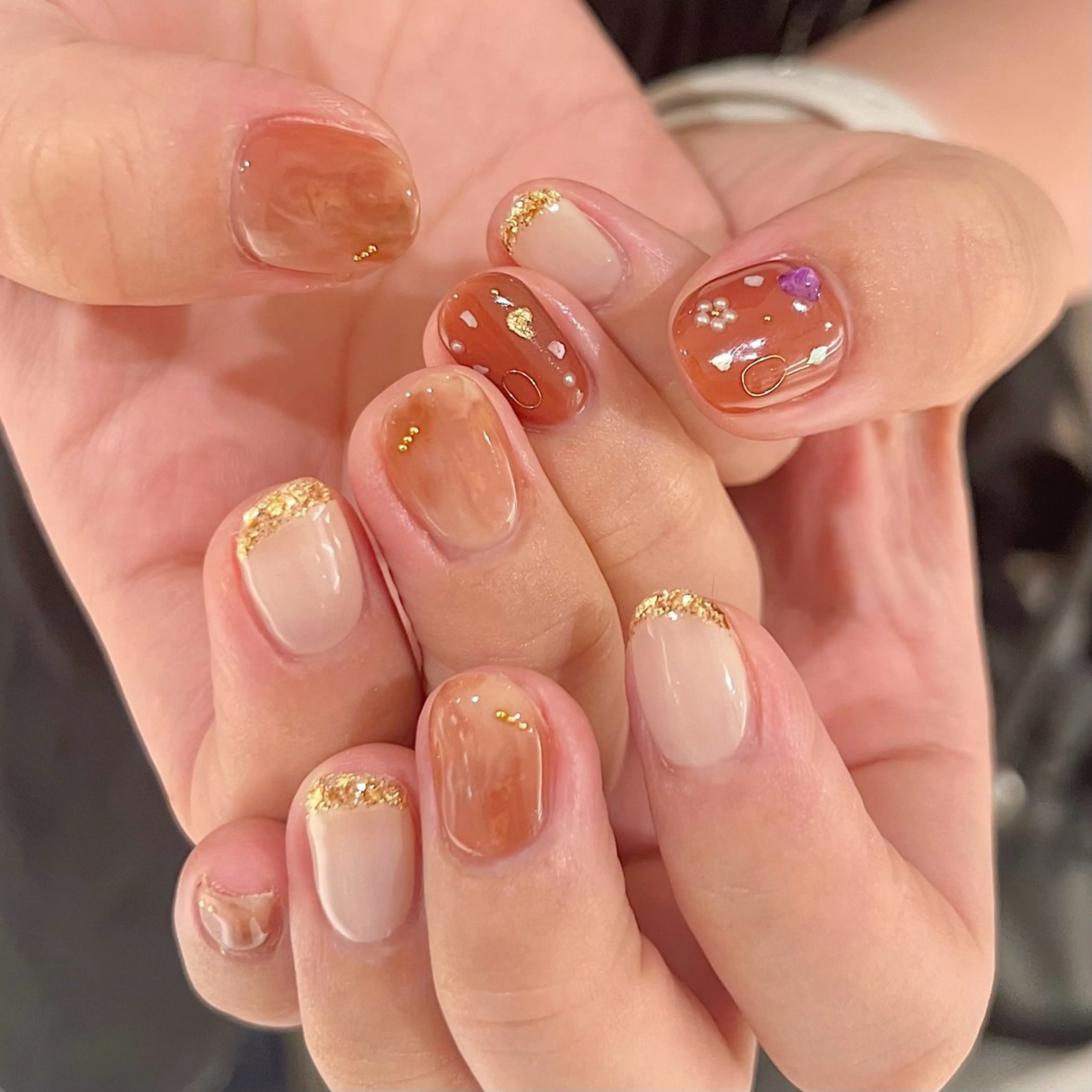 〈ショートネイルさん限定〉小さな宝箱を🫧おまかせartコース（自爪育成ケア付き・オフ＋1100en）の写真