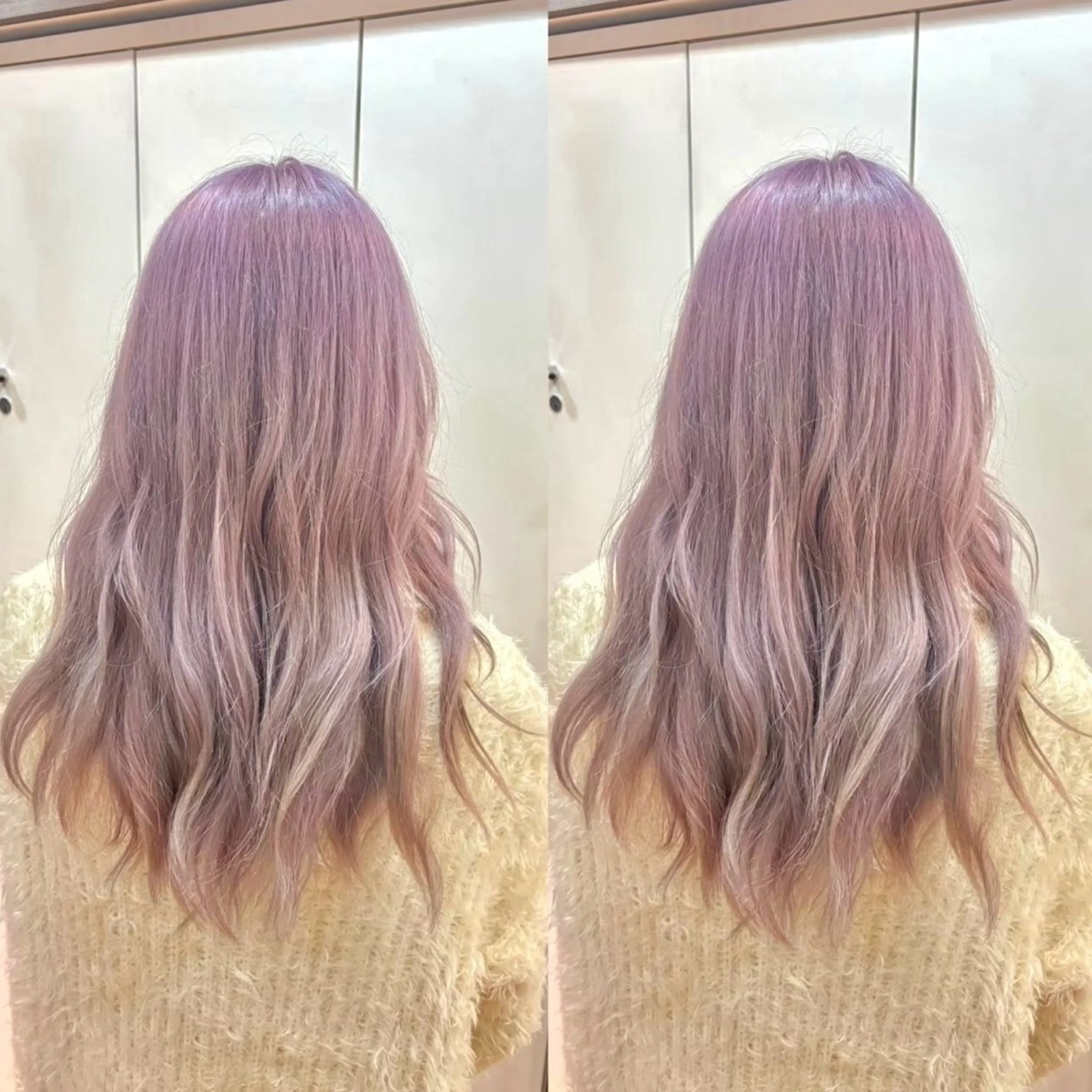 カラー ブリーチ 透明感カラー ラベンダーカラー ヘアカラー ヘアメ🎀推しカラー 🥣横浜/しほ🧸のヘアスタイル
