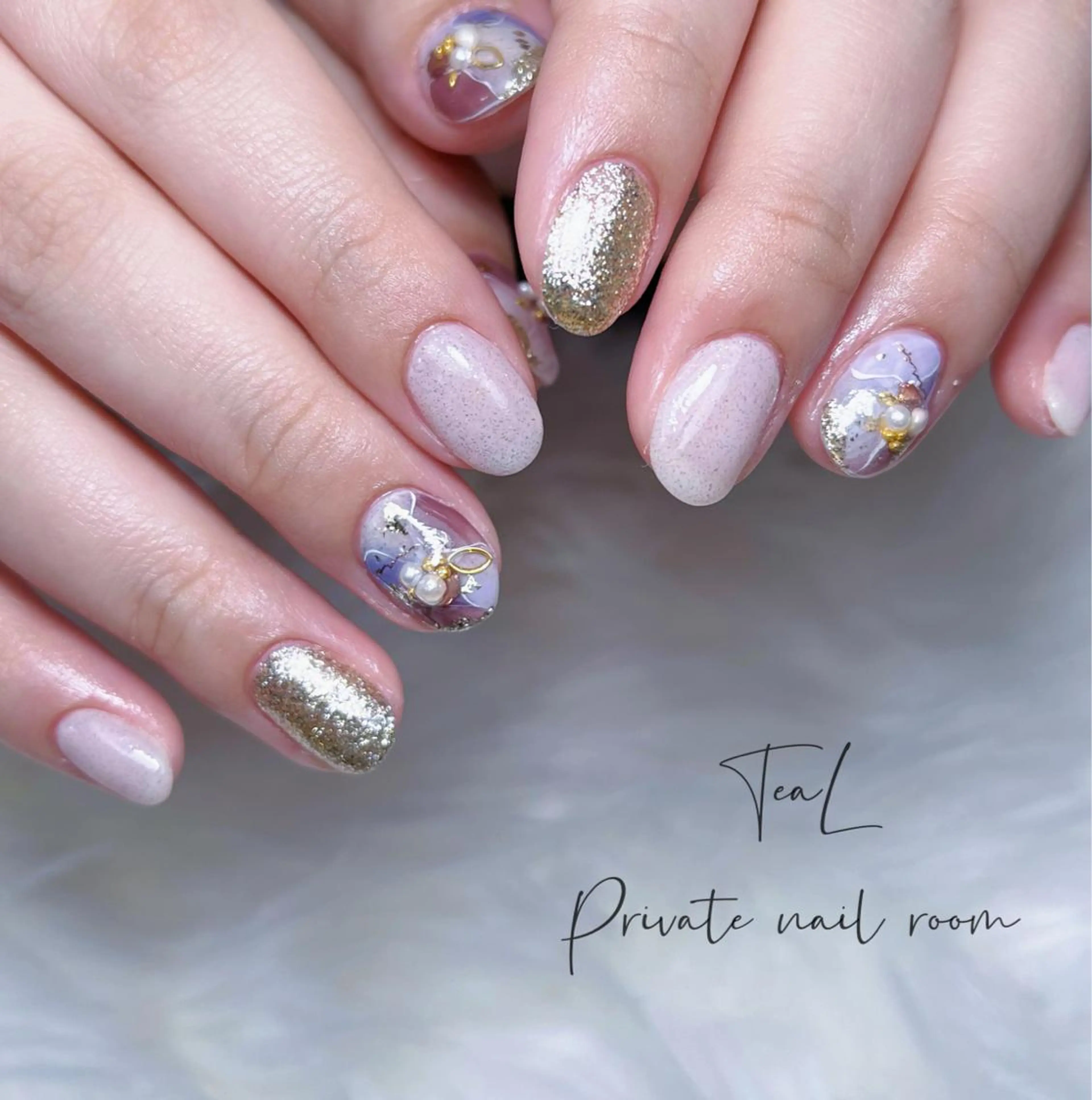 ネイル ニュアンスネイル 春ネイル TeaL nailのネイルデザイン