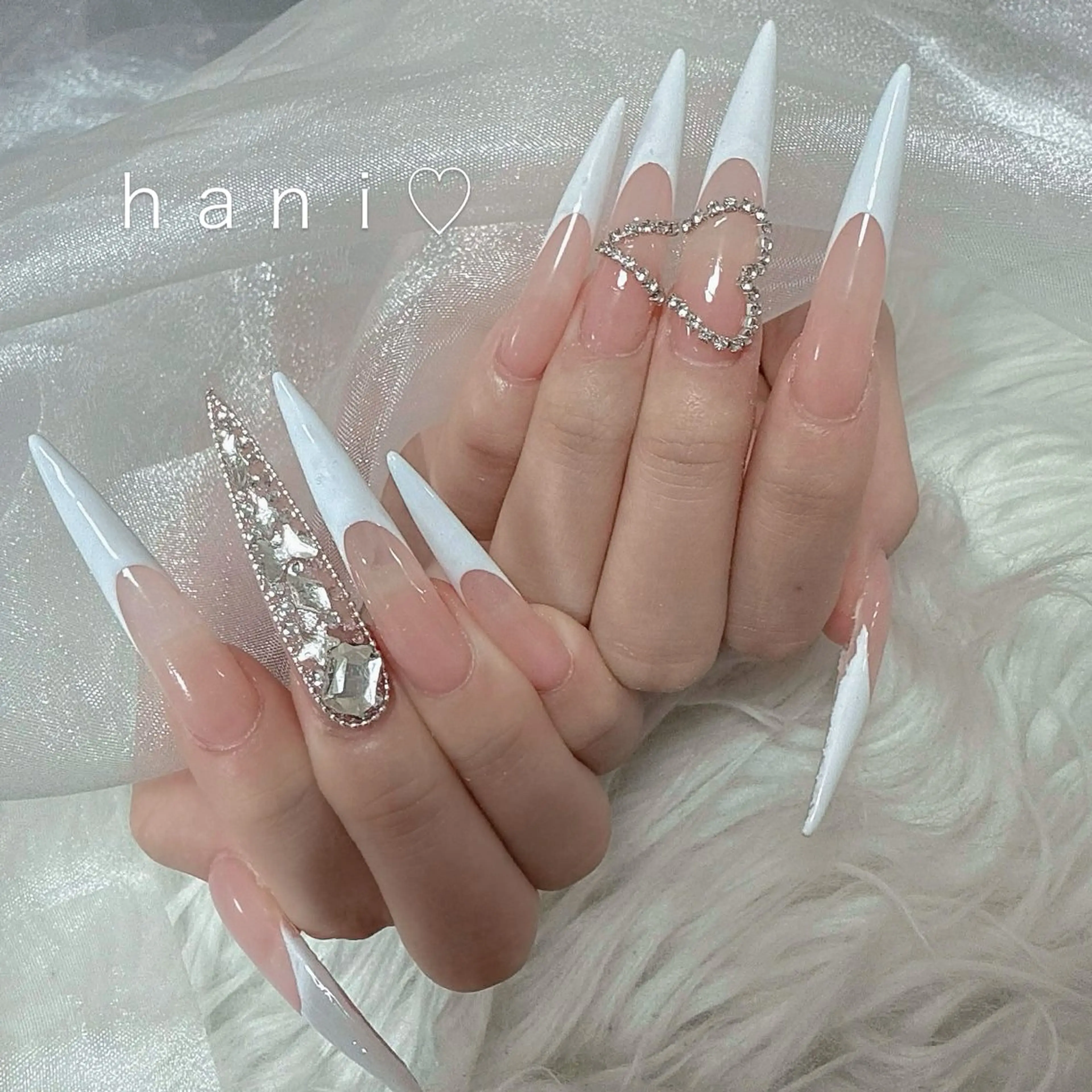 ネイル フットネイル フレンチネイル グラデーション 韓国ネイル ロングネイル ハンドネイル Hani Nail Salonのネイルデザイン