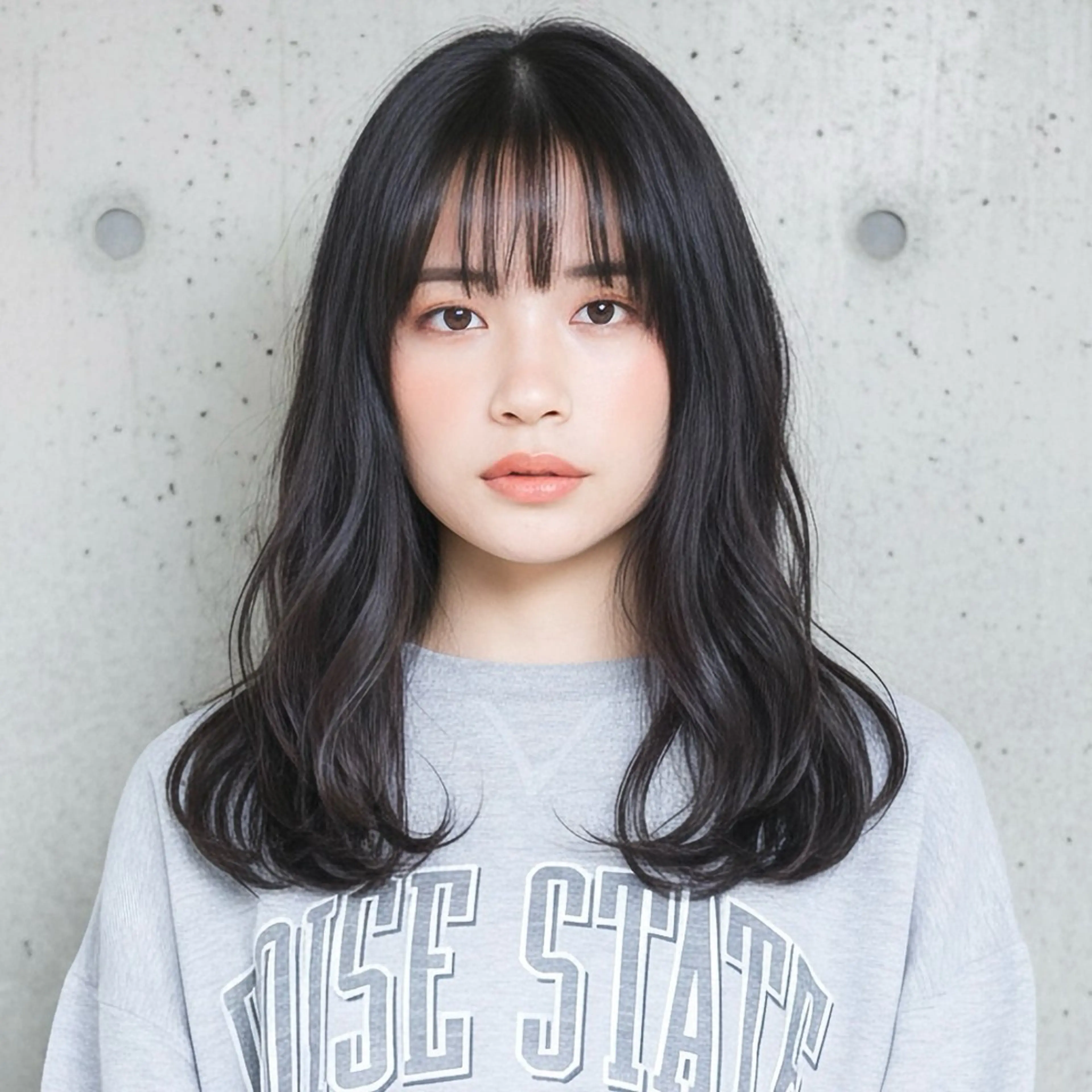 セミロング カット ヘアカラー ハッシュカット 田窪珠妃のヘアスタイル