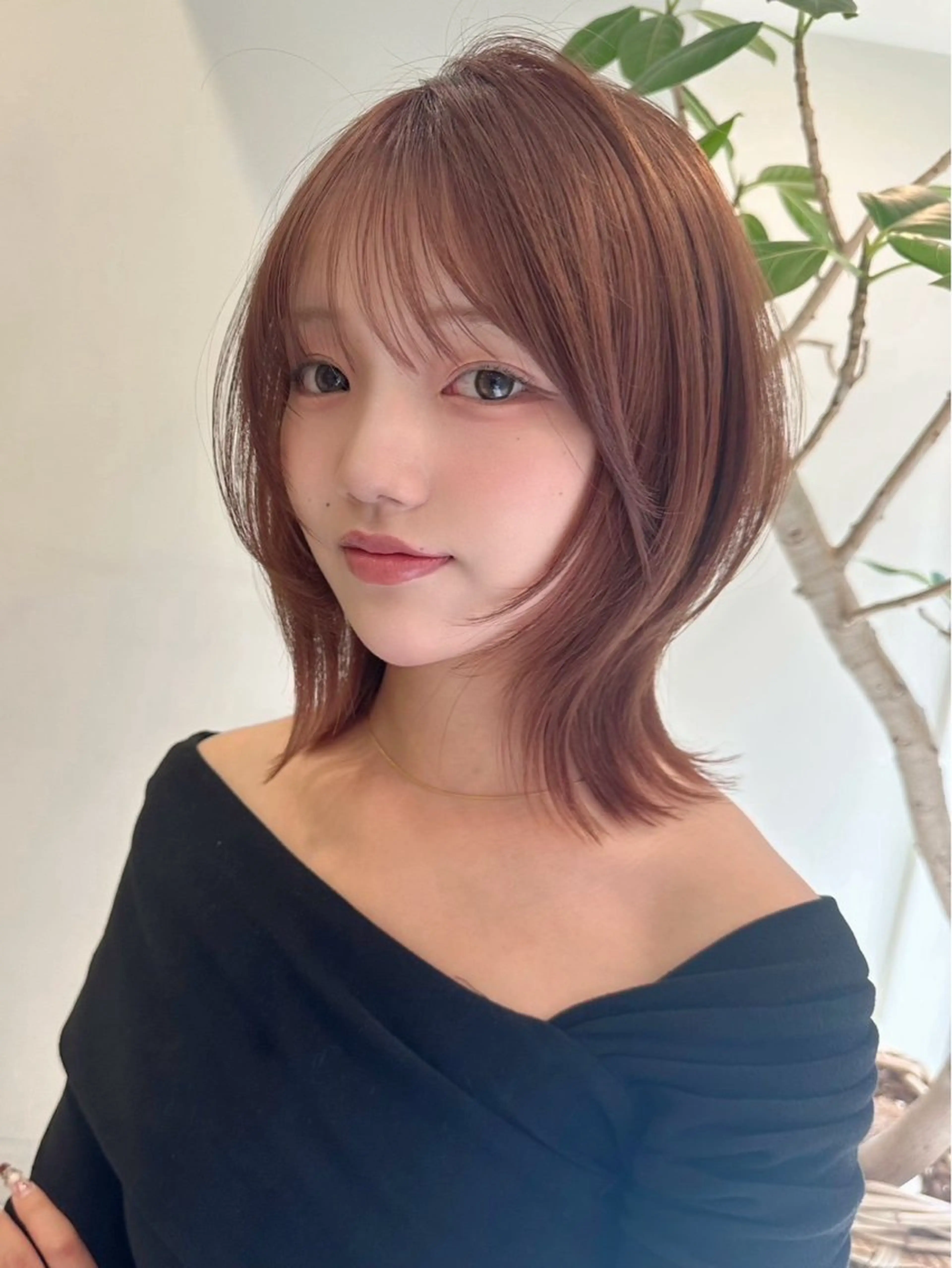 ミディアム カラー ボブレイヤー ボブ レイヤーカット カット ヘアカラー トリートメント 🌈透明感カラー🌈 🌟吉田祐介🌟のヘアスタイル