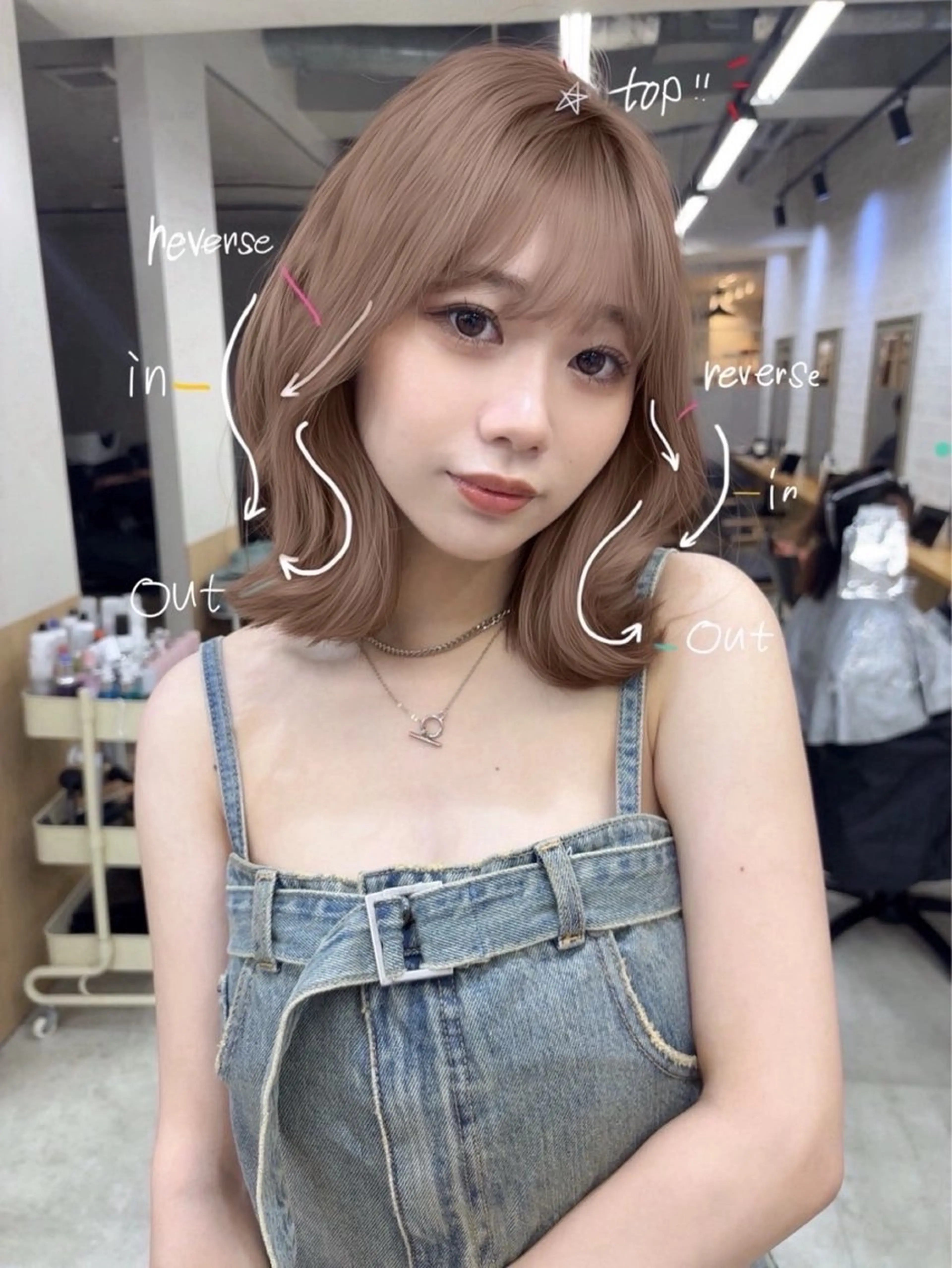 ミディアム カラー ヘアアレンジ 松本 琉衣のヘアスタイル