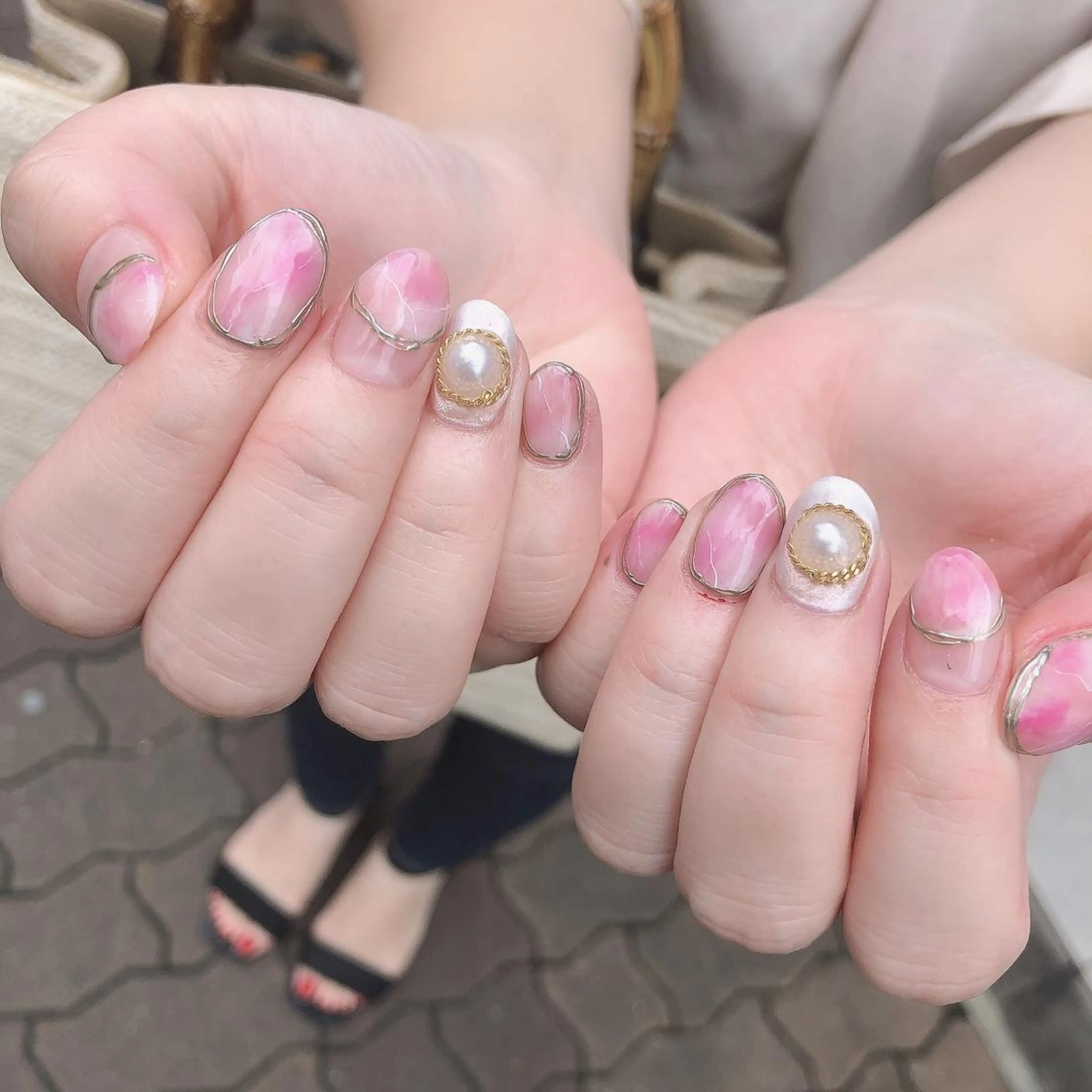 ロング カラー ヘアアレンジ キッズ ネイル マツエク・マツパ 福田 加奈のネイルデザイン