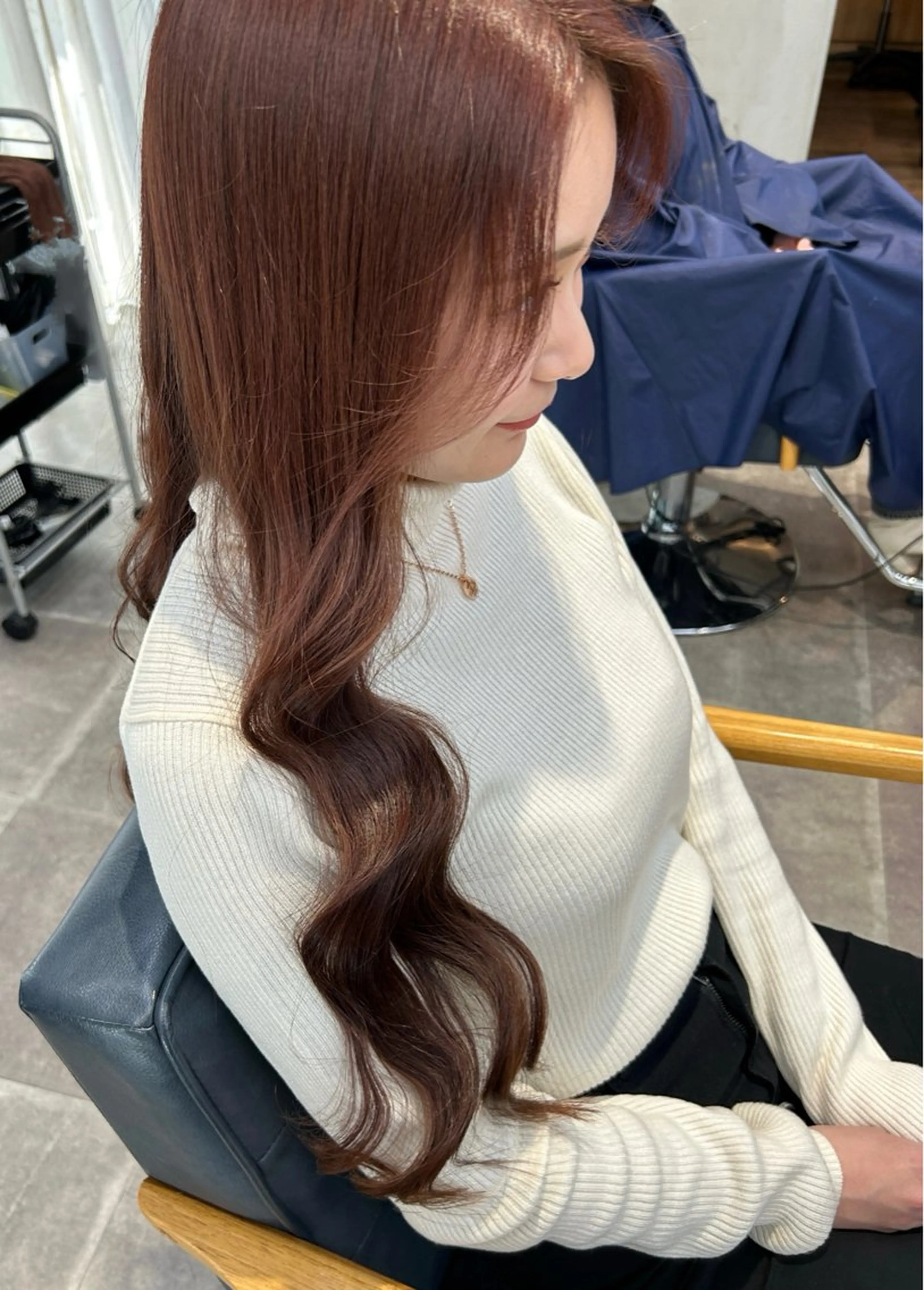 ロング カラー カット ヘアカラー トリートメント newi梅田🫧韓国 ヘア🫧sakiのヘアスタイル