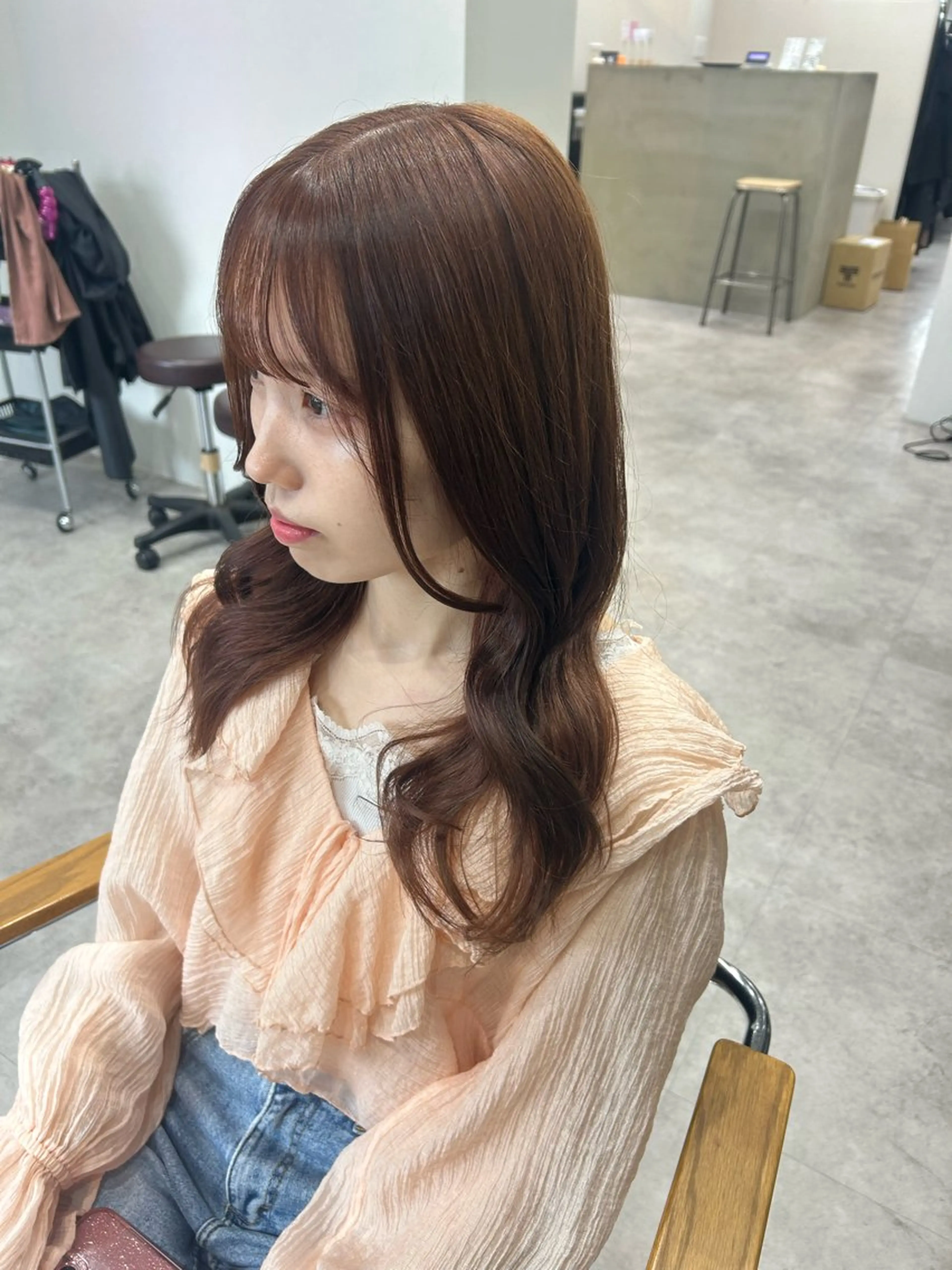 セミロング カラー ヘアアレンジ ブラウンカラー ヘアカラー ボブ /ニュアンス/ satomi🧸💖のヘアスタイル