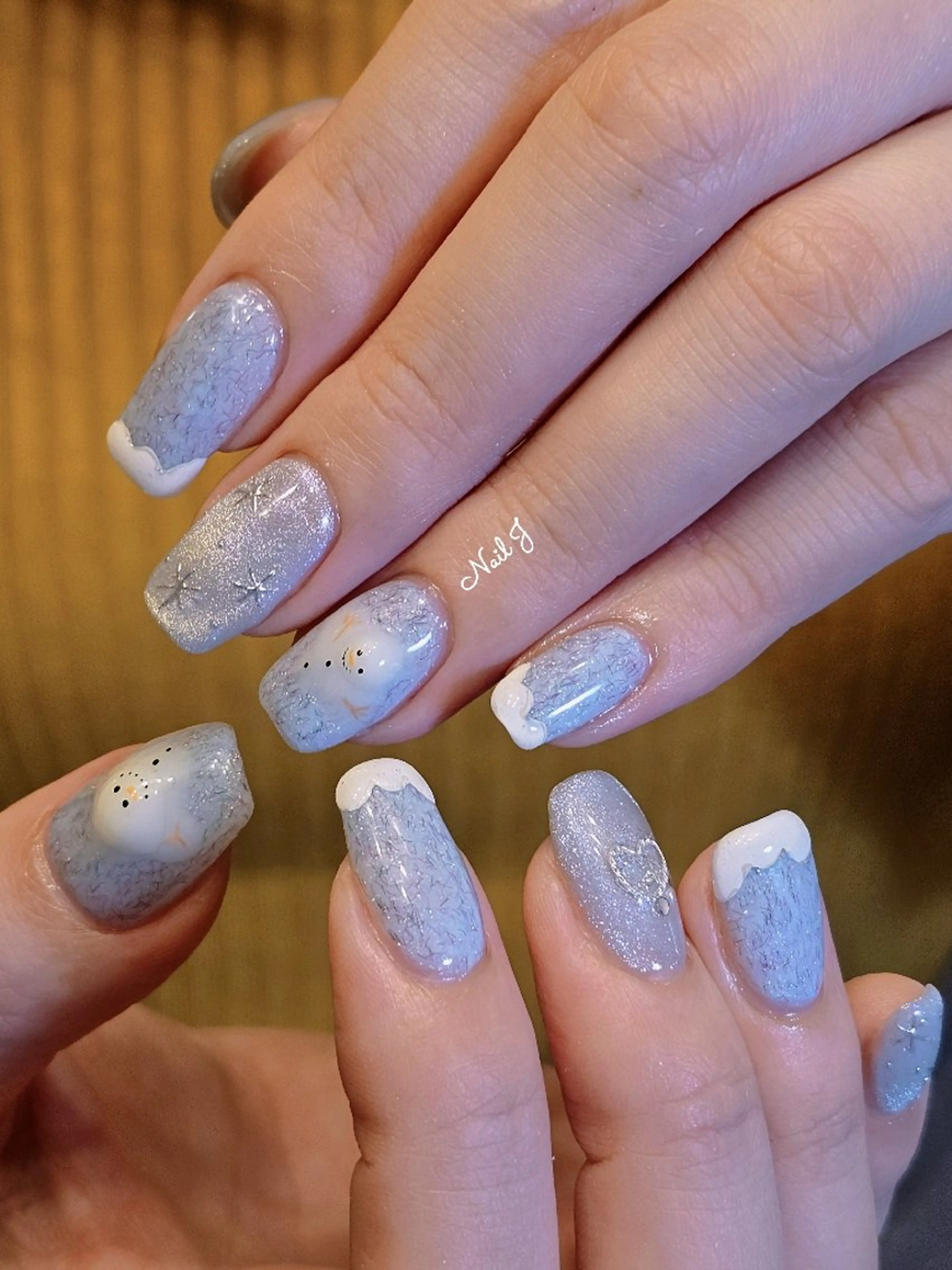 ネイル 韓国ネイル 冬ネイル ハンドネイル Nail Jのネイルデザイン