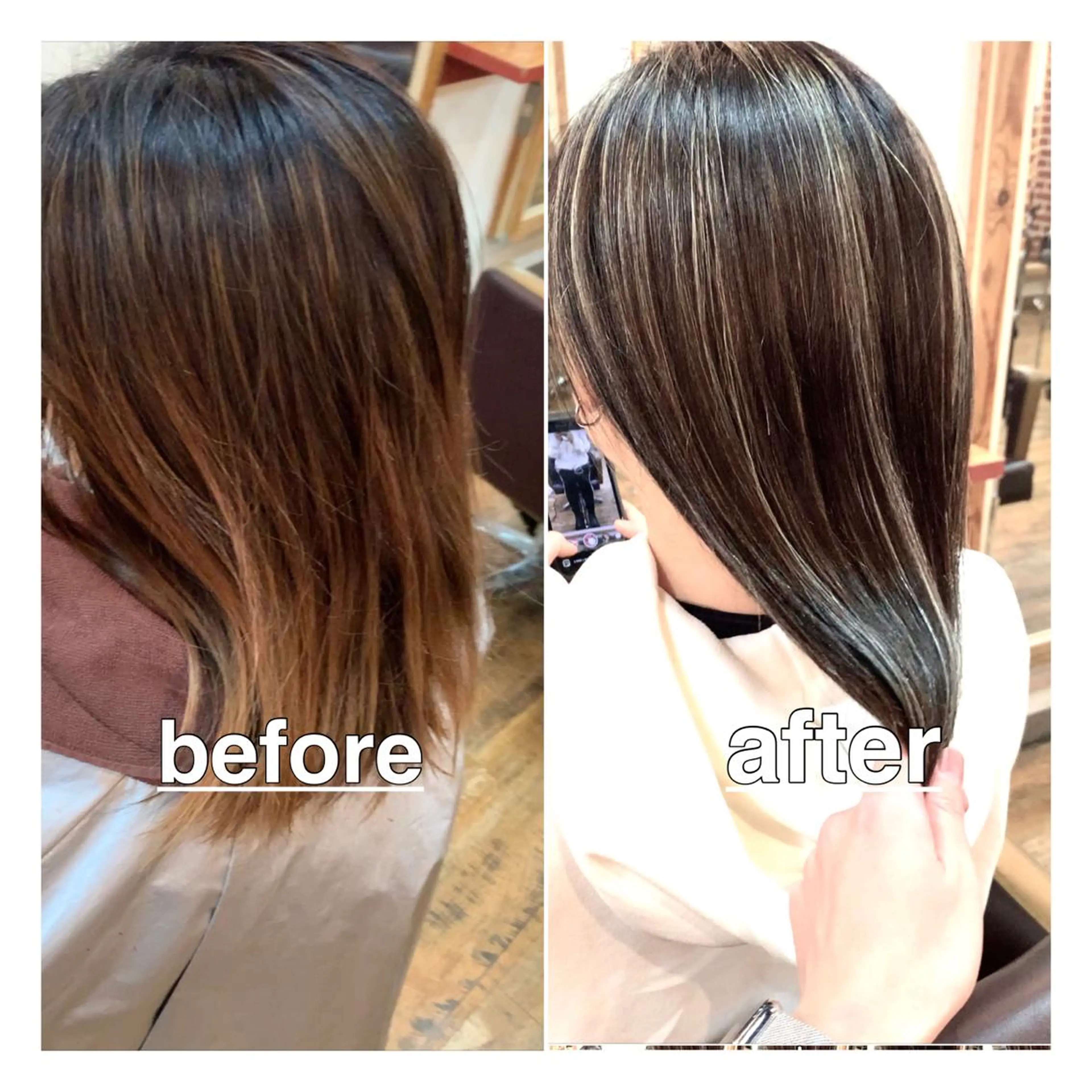 セミロング カラー ヘアカラー トリートメント 岡崎勇人/レイヤー/ 韓国/ケラチンTRのヘアスタイル