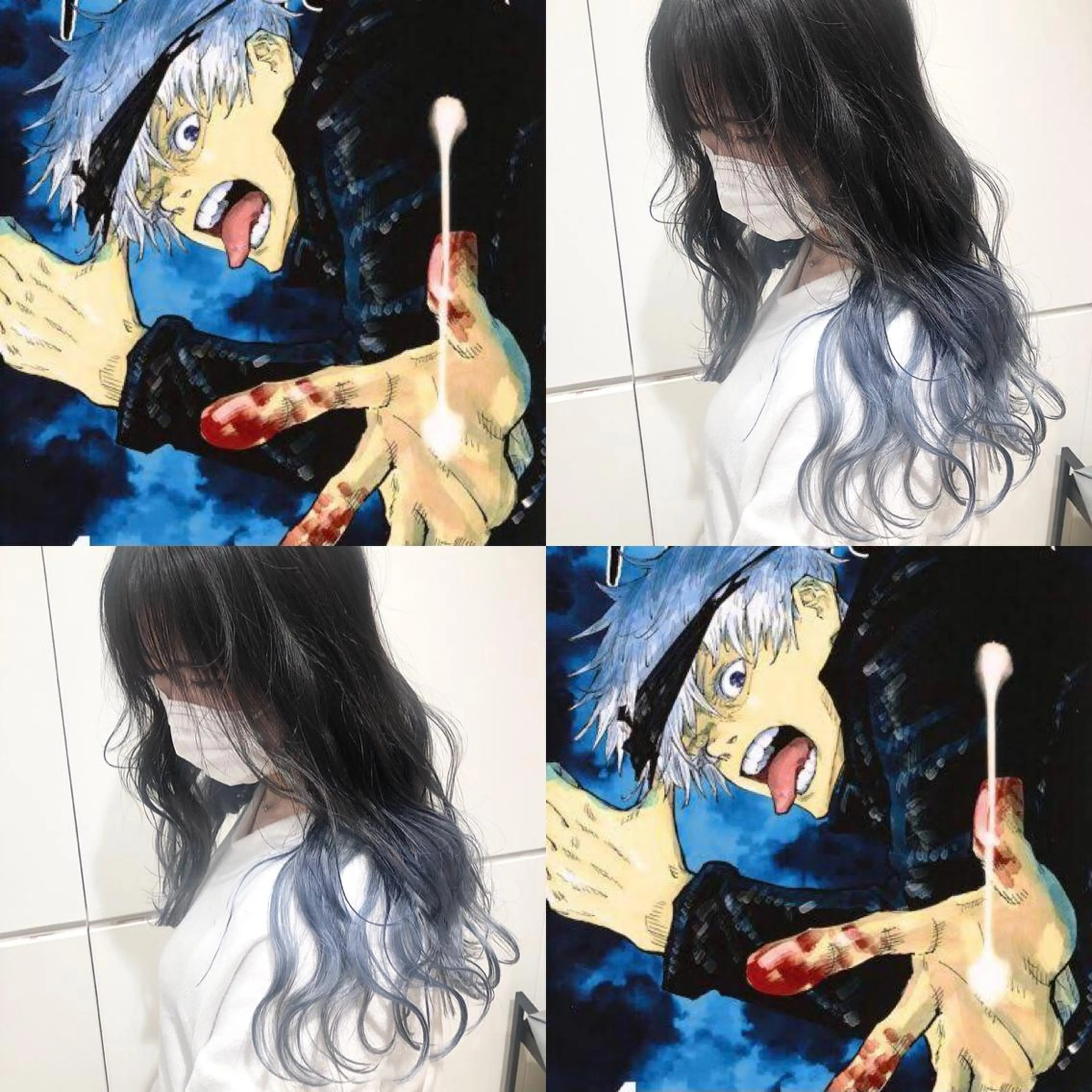 カラー ブリーチ ブルーカラー グラデーションカラー 推しカラー✨ オタク美容師ユウカのヘアスタイル