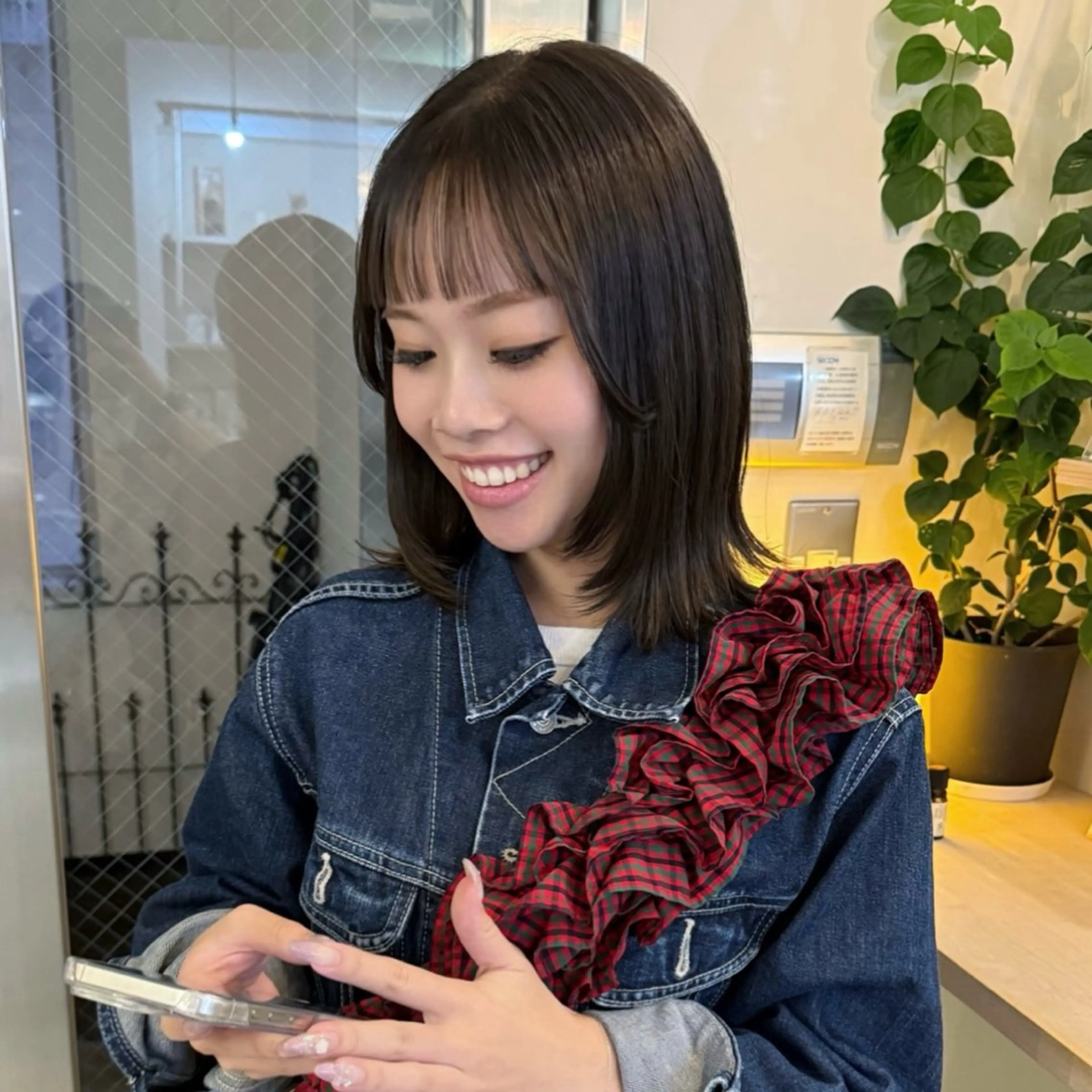 ミディアム カラー カット ヘアカラー トリートメント Yurika🕯️ 透明感カラー/ボブのヘアスタイル