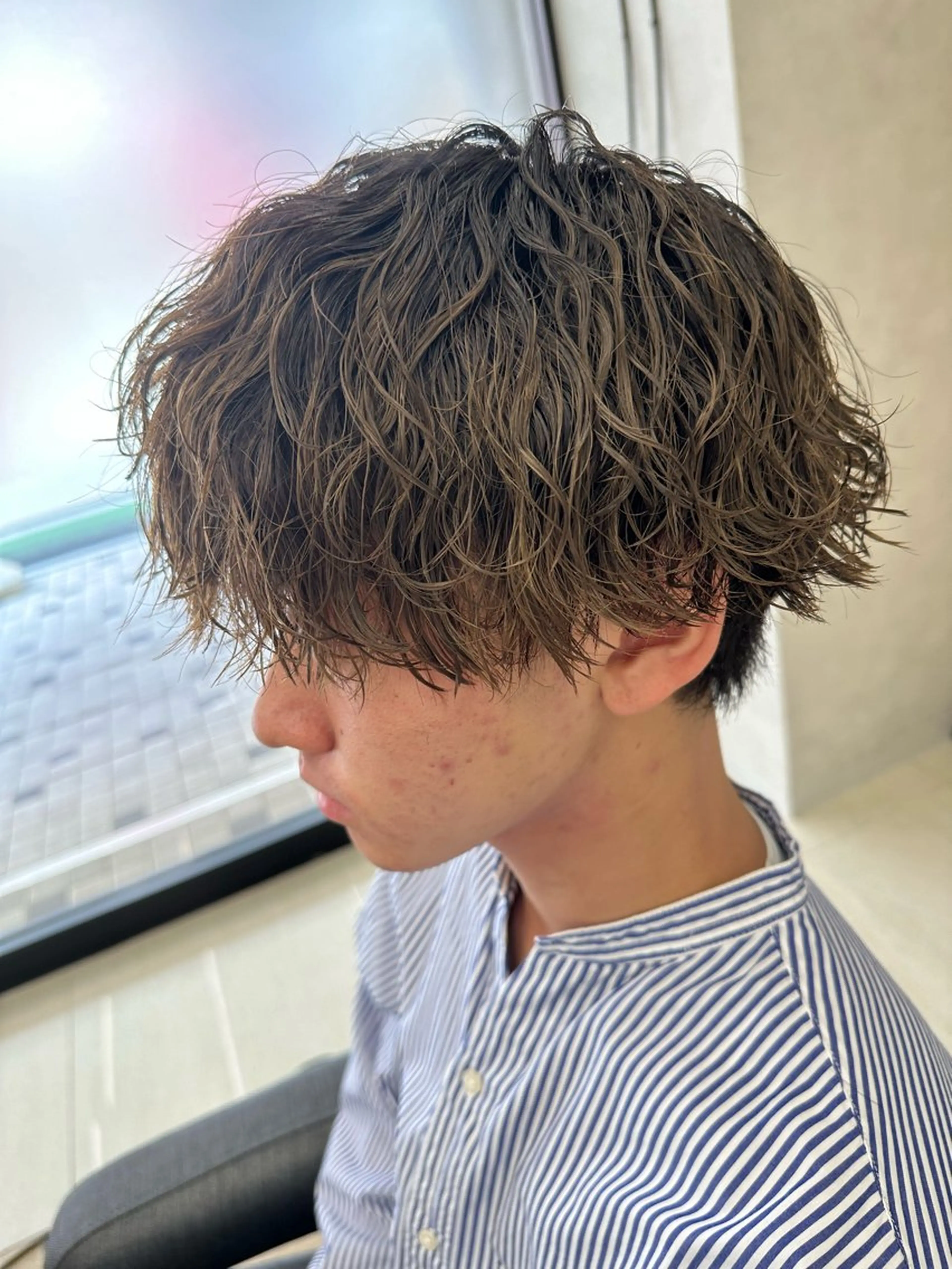 ショート パーマ メンズ メンズパーマ 波巻きパーマ 💈メンズ特化 美容師サキ💈のヘアスタイル