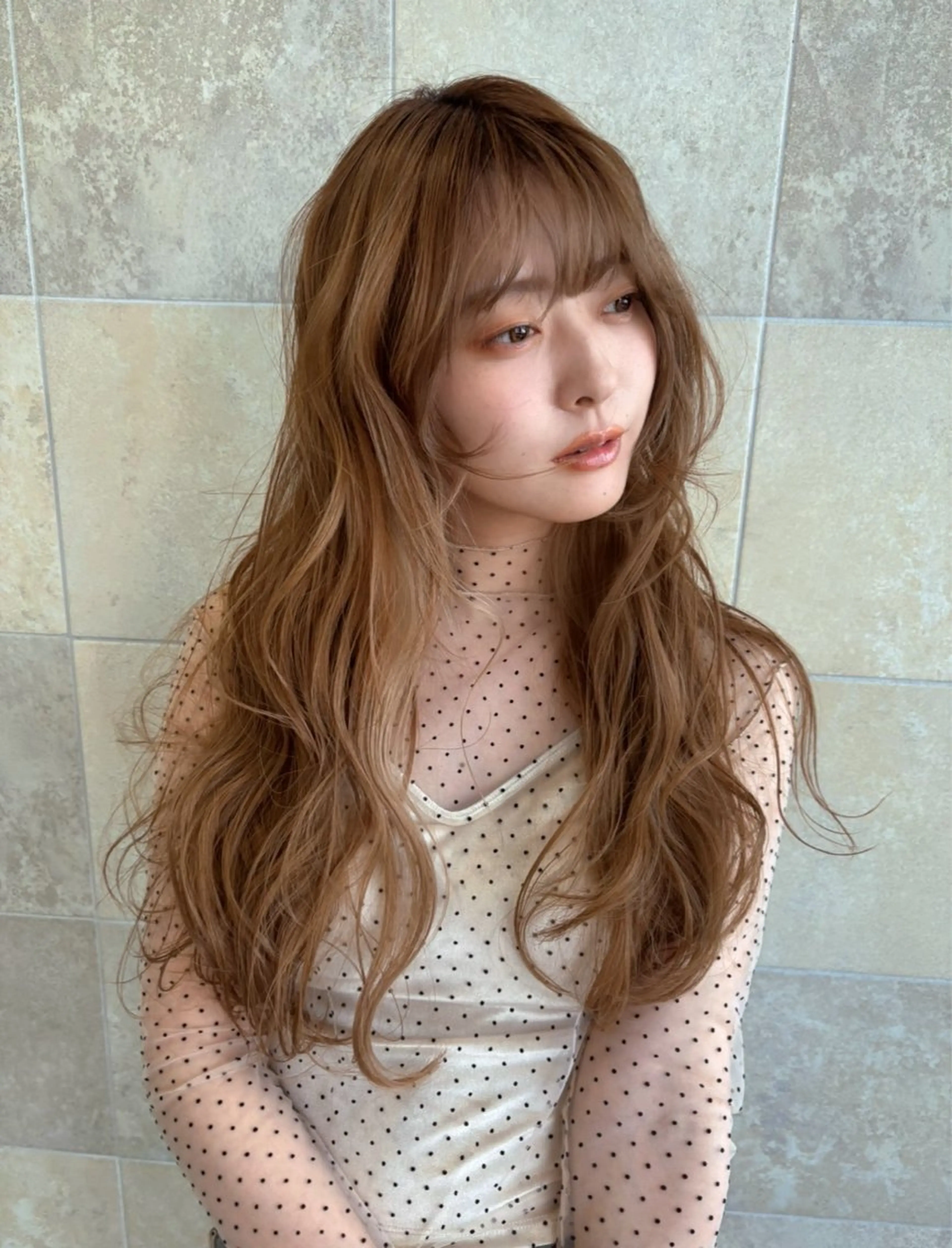 ロング レイヤーカット 似合わせカット カット ヘアカラー 💐レイヤー/透明感 カラー💐智口彩香のヘアスタイル