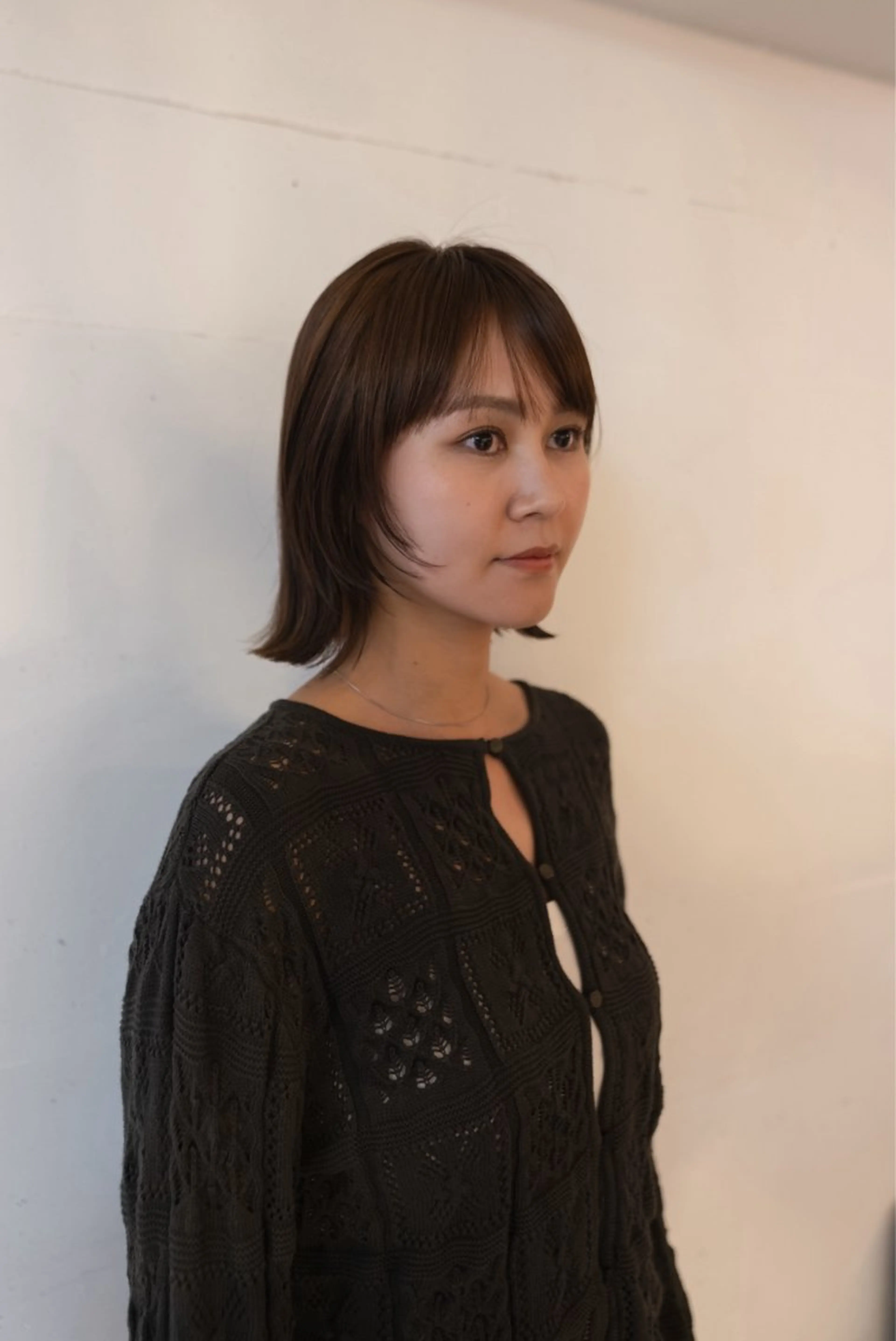 ミディアム カラー ボブ 顔まわりレイヤー レイヤーカット 外ハネヘア Genta @gegege75のヘアスタイル