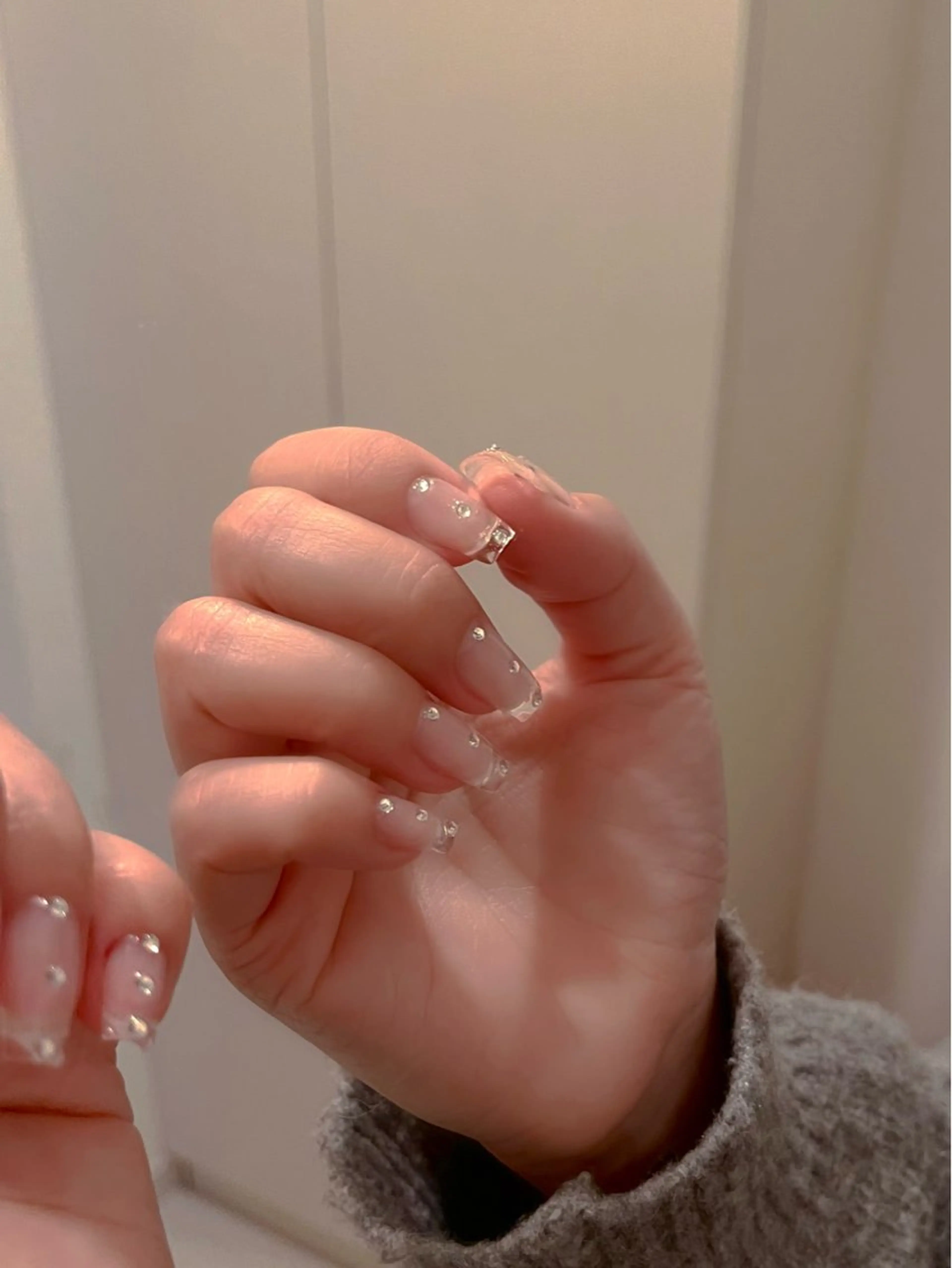 ネイル クリアネイル 長さ出し スカルプネイル シンプルネイル nine.🦋 YUKOのネイルデザイン