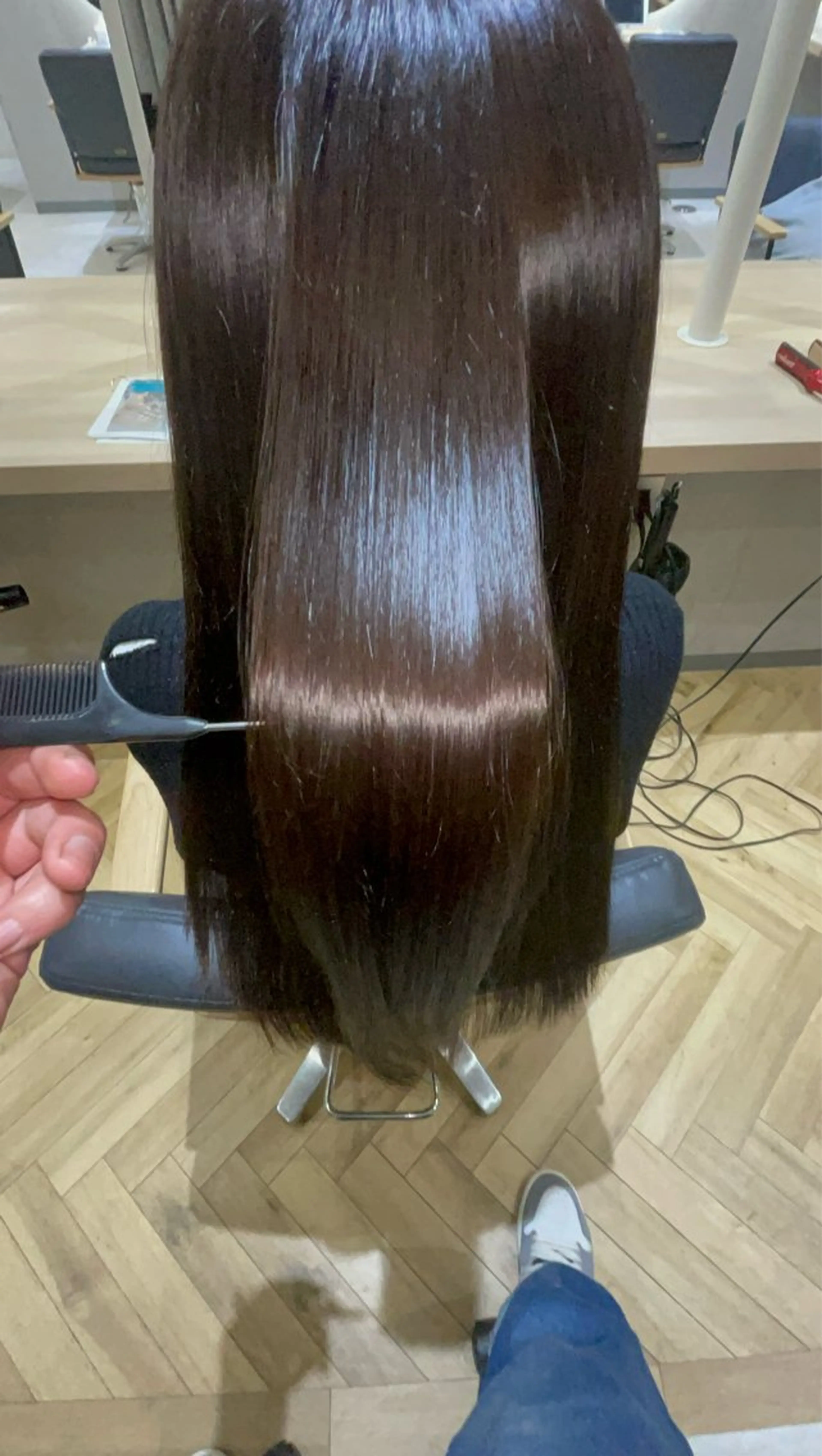 ロング カラー フェイスレイヤー/ 小顔/髪質改善　関のヘアスタイル