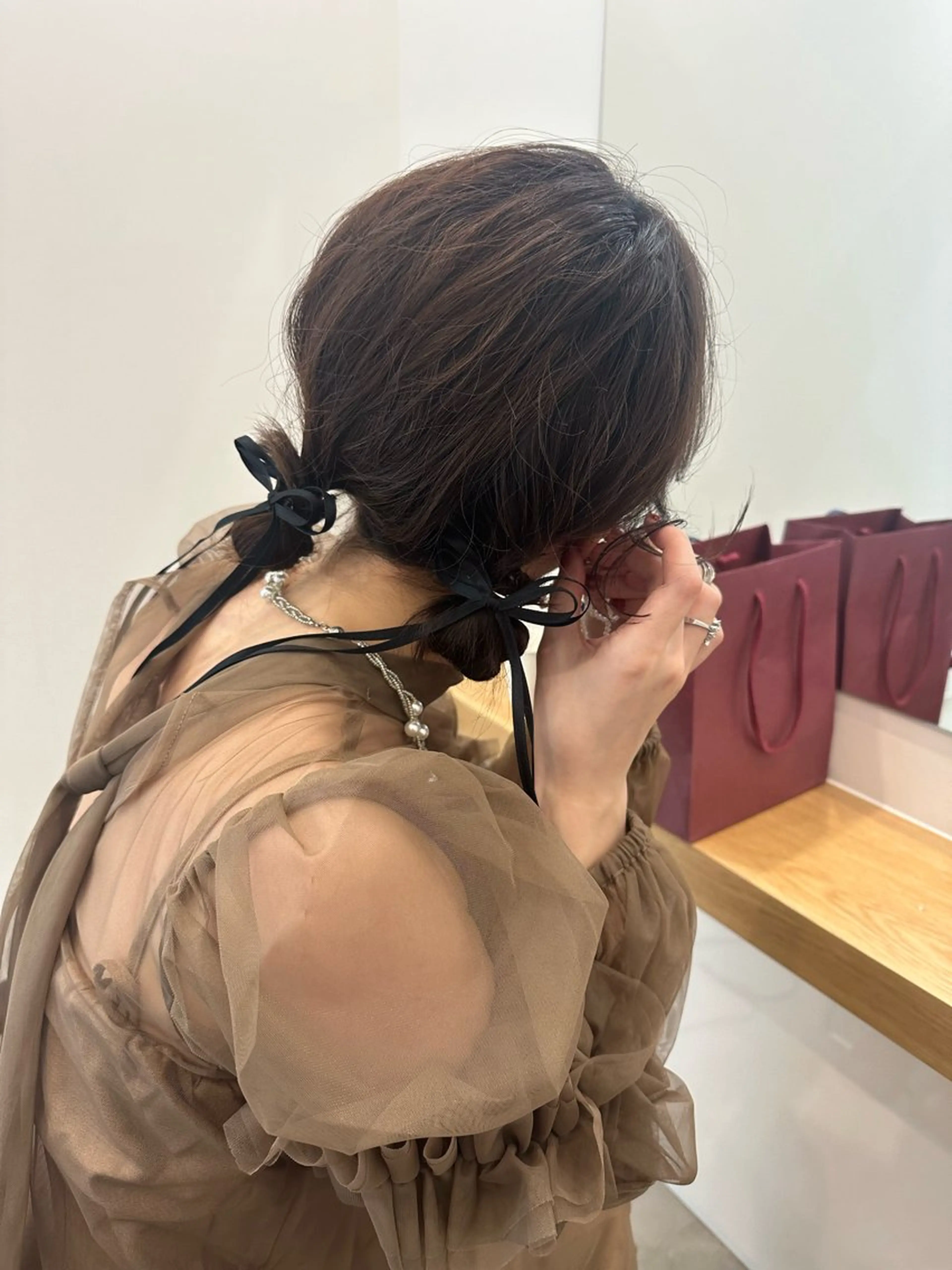 ミディアム ヘアアレンジ ヘアセット レイヤー/ナチュラル 💐nao.のヘアスタイル