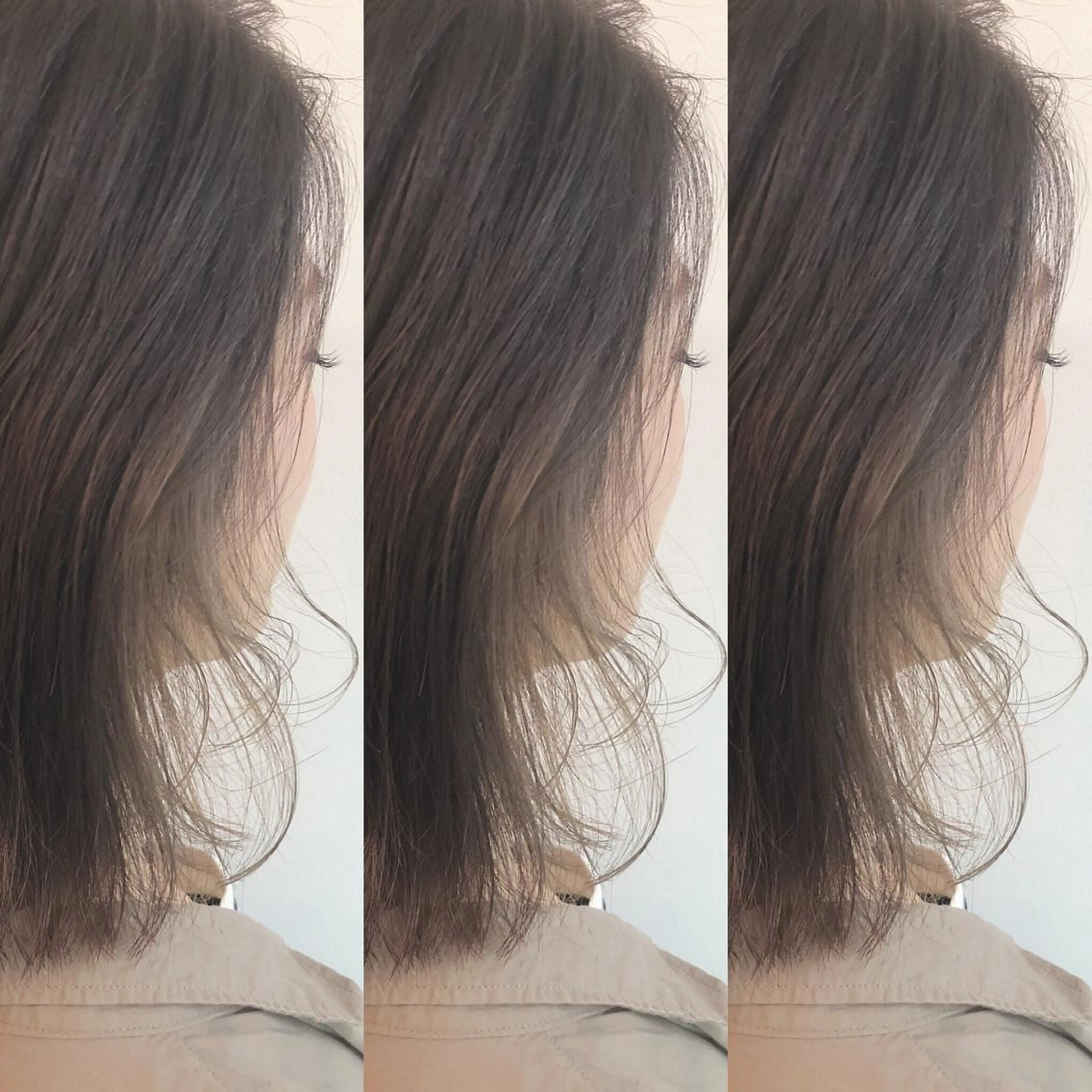 ミディアム カット ヘアカラー トリートメント ＨＩ ROのヘアスタイル