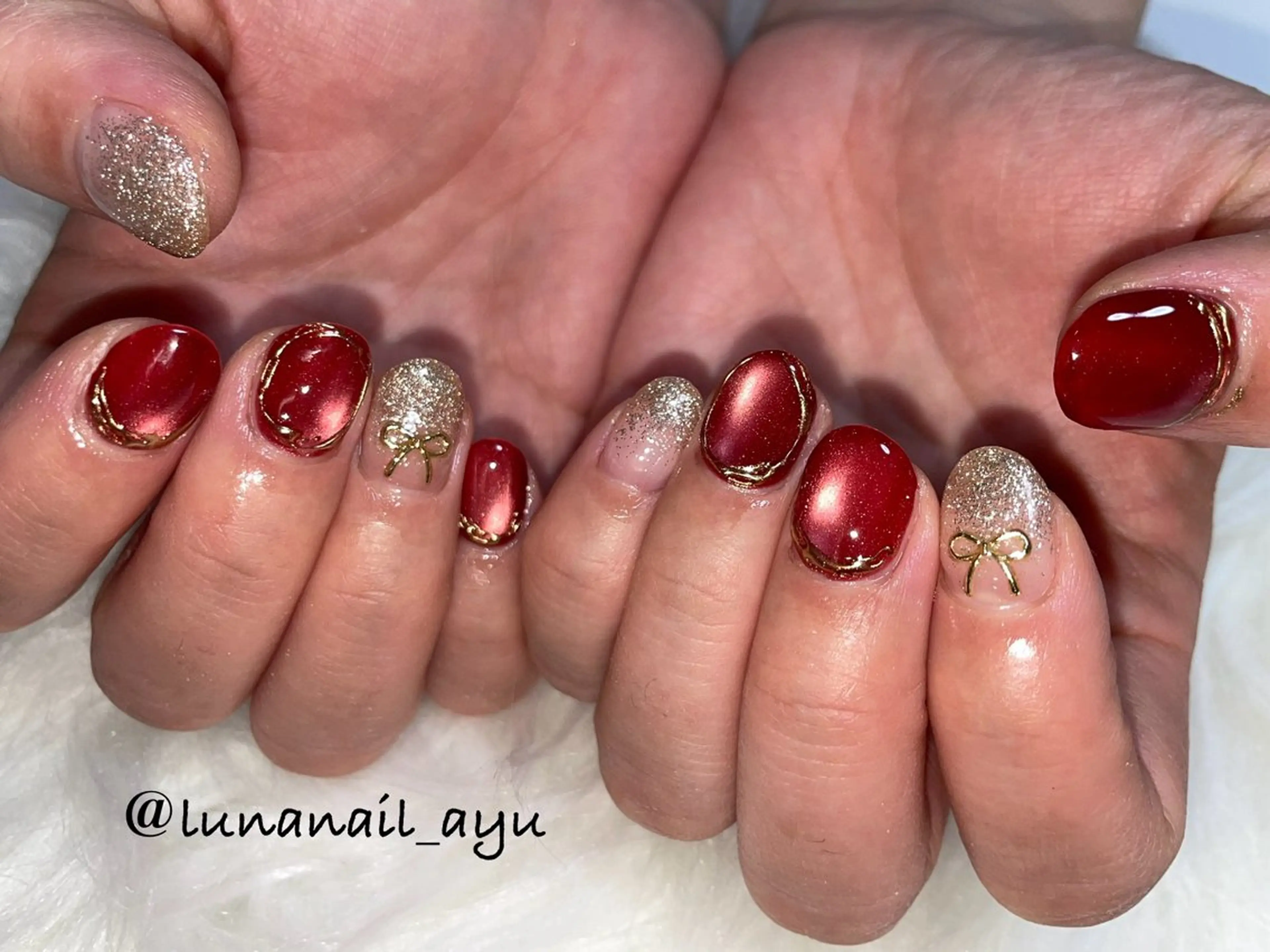 ネイル アートネイル マグネットネイル ミラーネイル ハンドネイル LUNA NAIL ayuのネイルデザイン