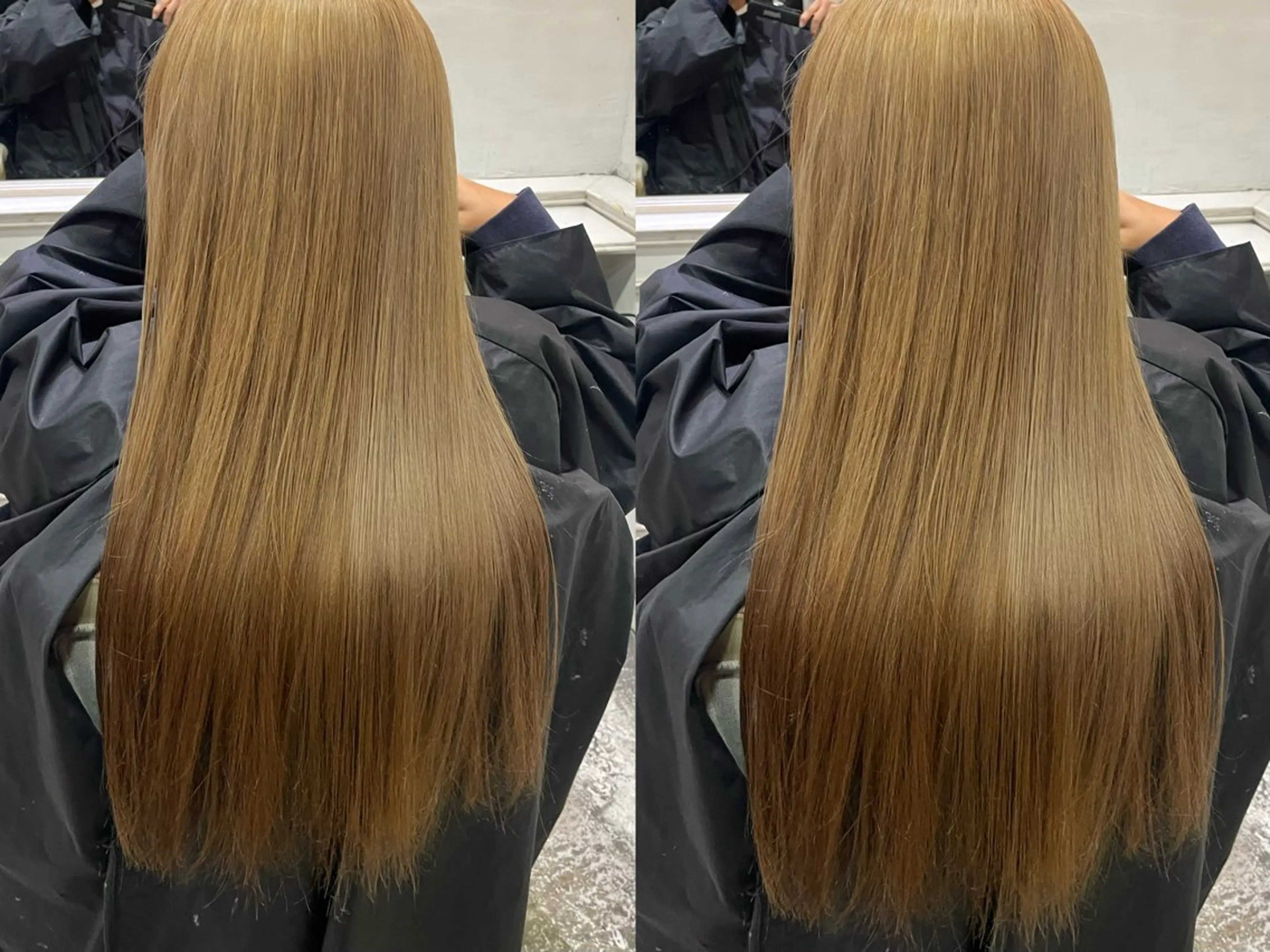 セミロング カラー 💍透明感 💖艶ミルクティーのヘアスタイル