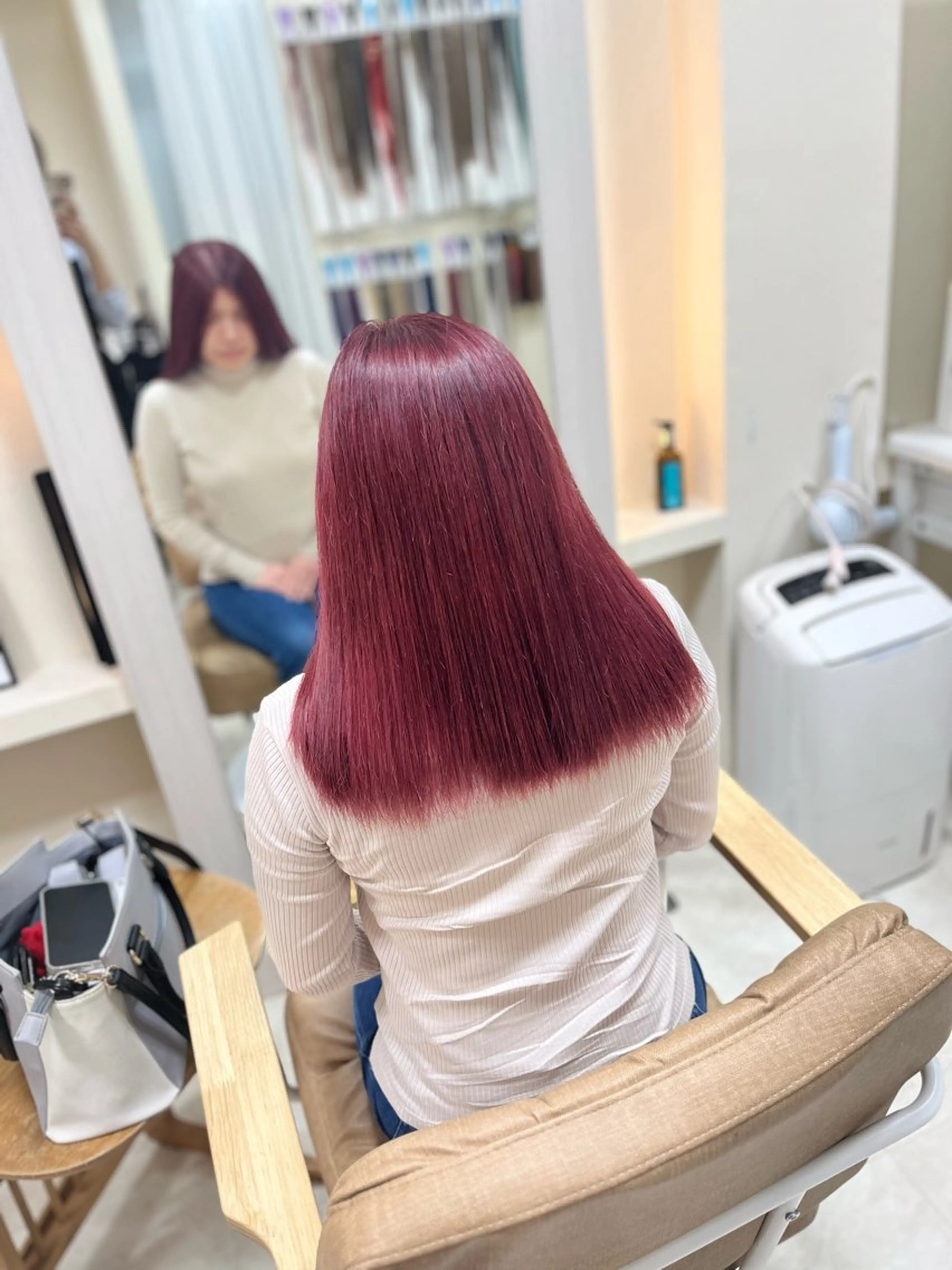 ミディアム カラー カシス ピンクカラー ヘアカラー トリートメント ミルクティー量産💙 💙ブリーチ特化💙のヘアスタイル