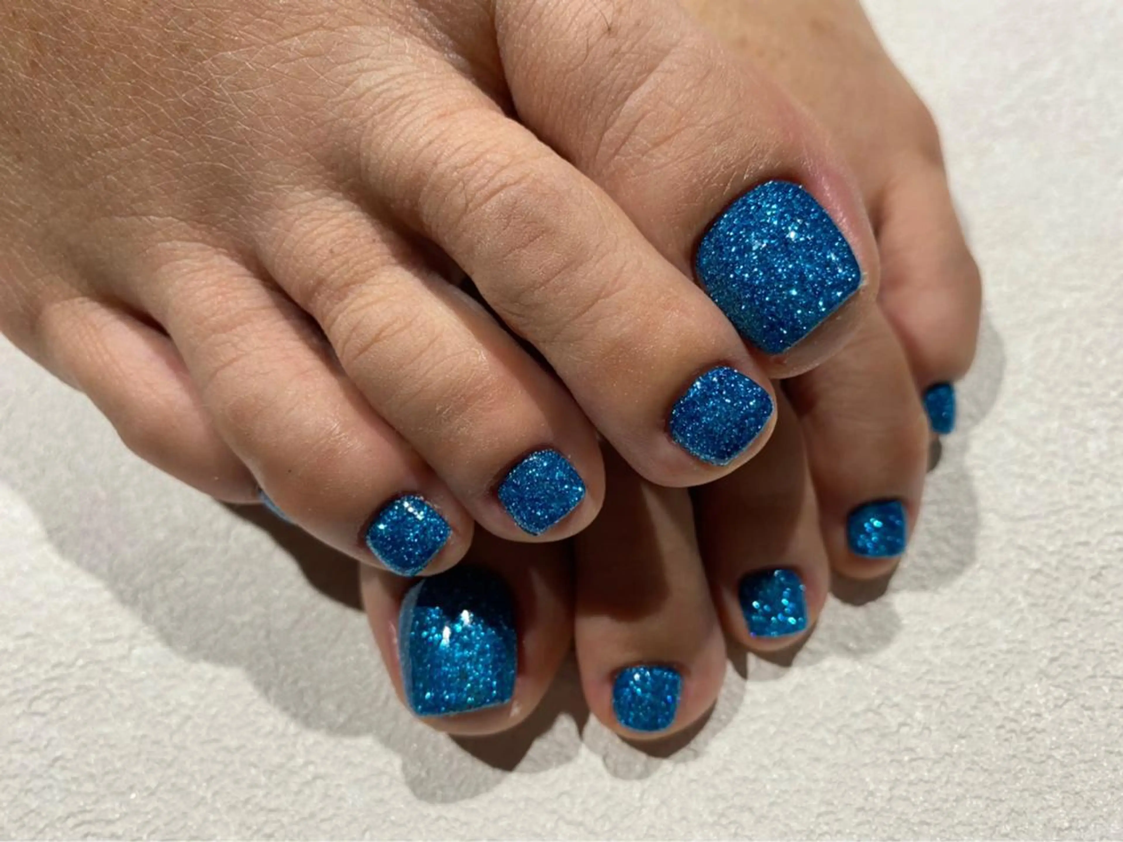 ネイル ブルー フットネイル 【やり放題専門店】 スカルプ&長さ出しのネイルデザイン