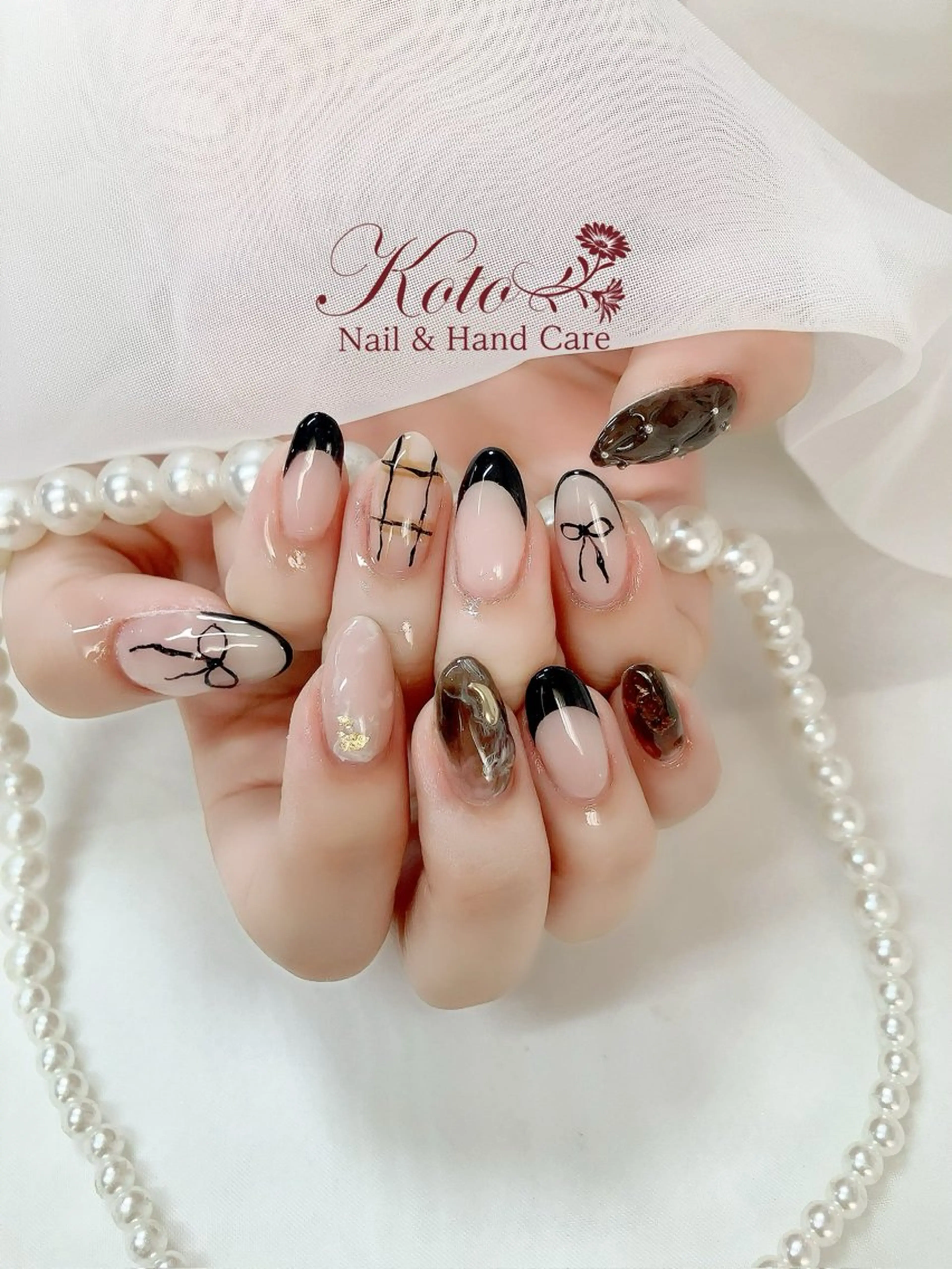 ネイル 長さ出し ジェルネイル 持ち込み ニュアンスネイル 赤色 ハンドネイル Nail Salon KOTOのネイルデザイン