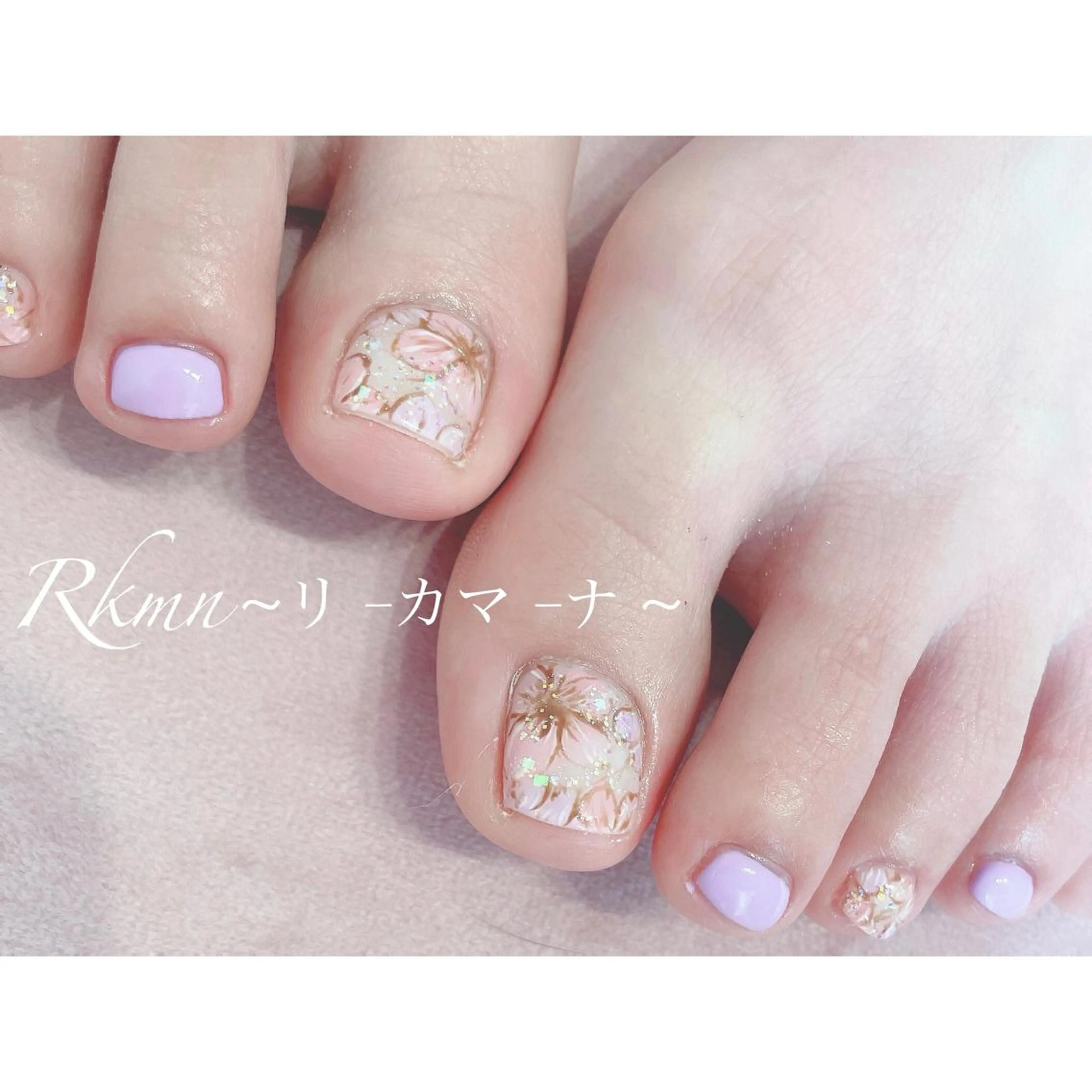 ネイル アートネイル フラワーネイル フットネイル フレンチネイル ジェルネイル ハンドネイル フットネイル ハンドケア Rkmn ~リ-カマ-ナ~のネイルデザイン