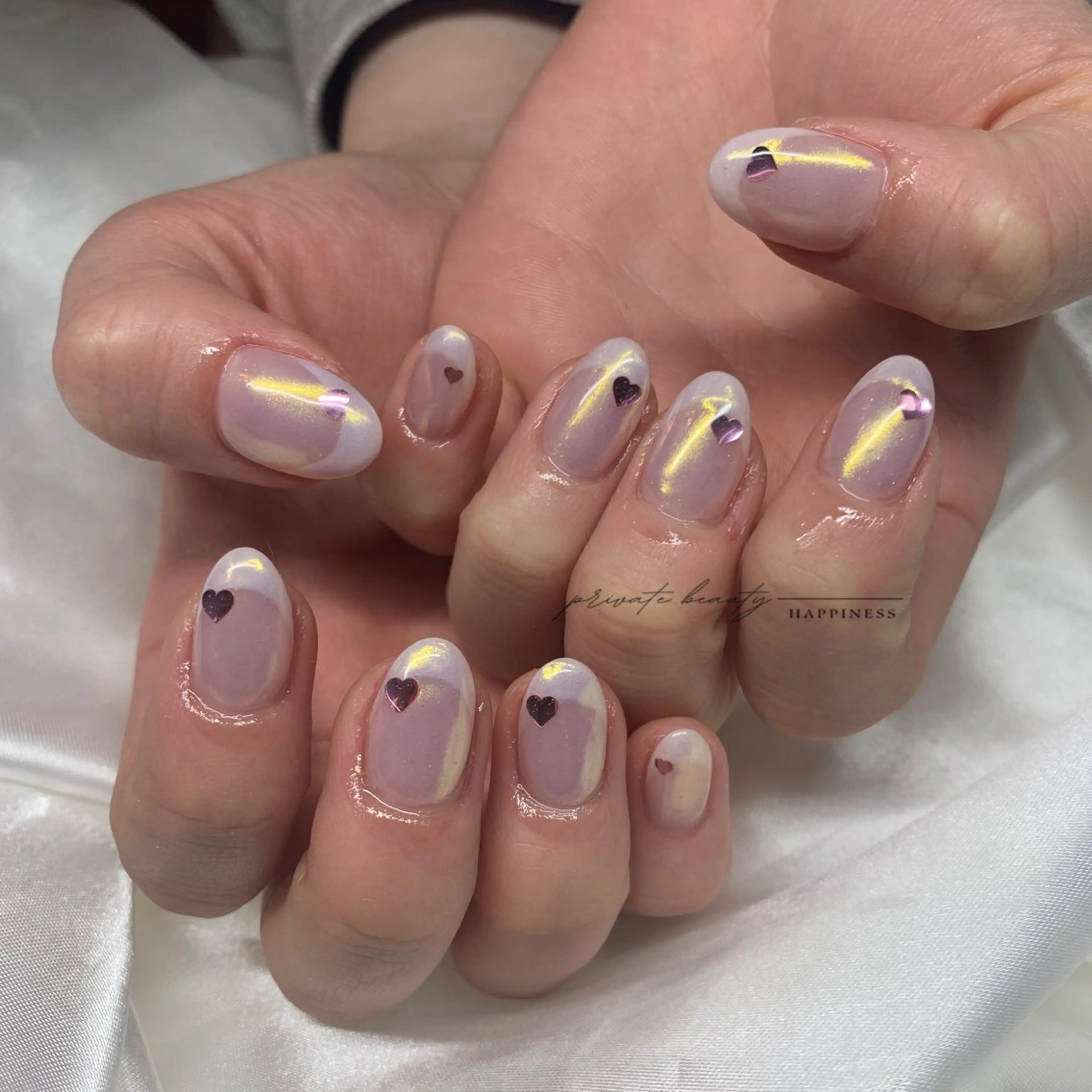 ネイル 長さ出し 卒業式 キラキラネイル ロングネイル ミラーネイル happiness nailのネイルデザイン