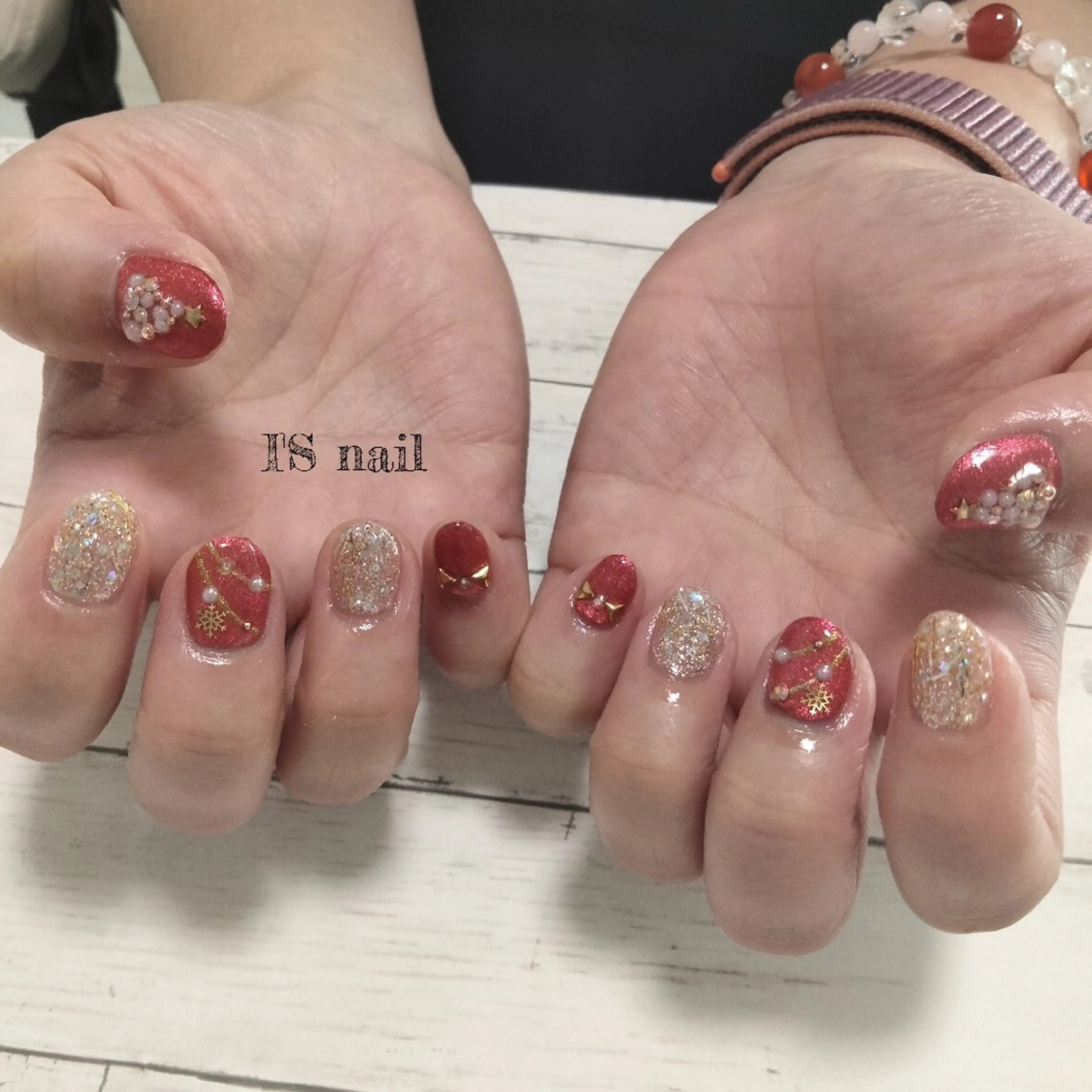 ネイル アートネイル 冬ネイル クリスマス I'S nail 佐野のネイルデザイン