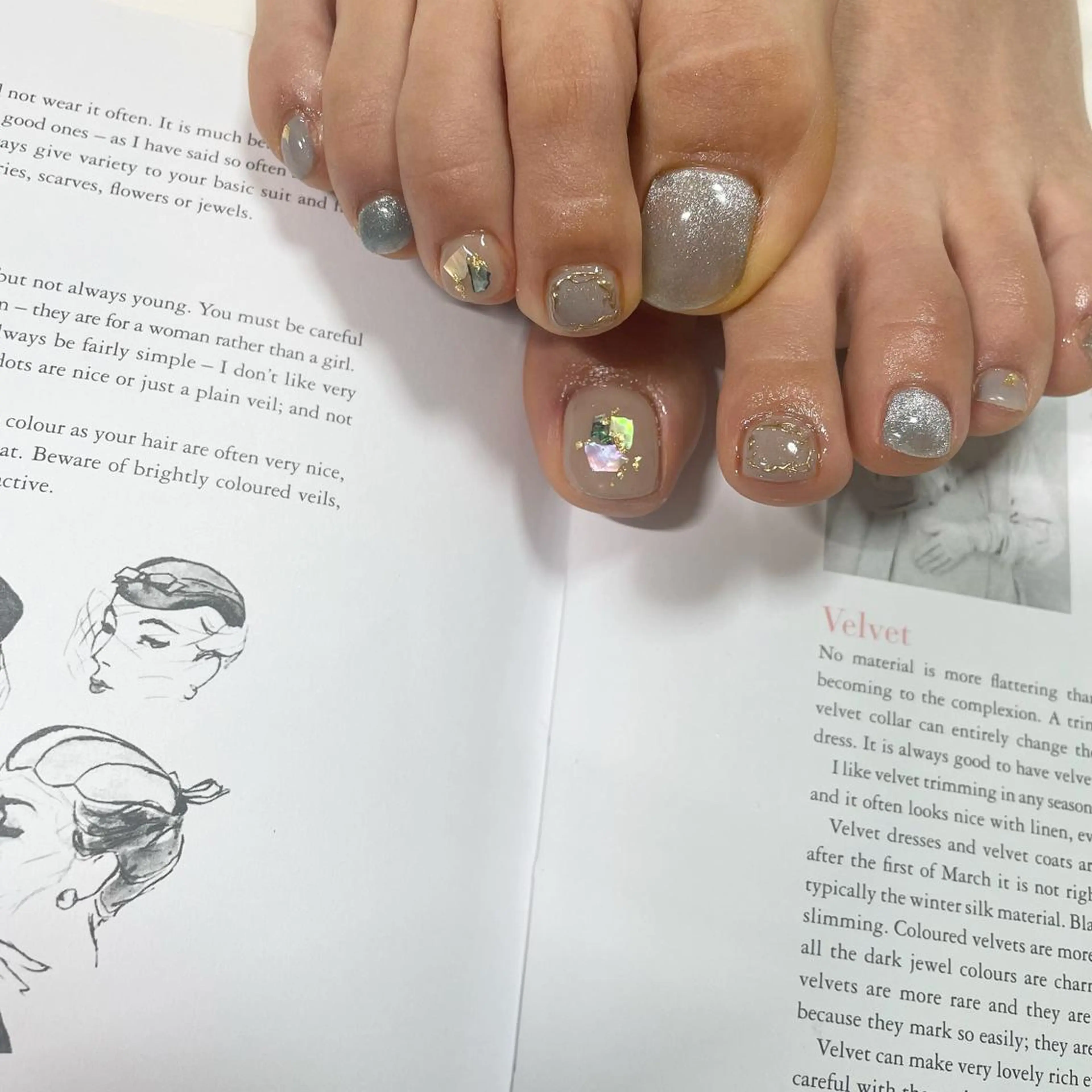 ネイル ブルー フットネイル マグネットネイル 冬ネイル chai大阪上本町 sayakaのネイルデザイン