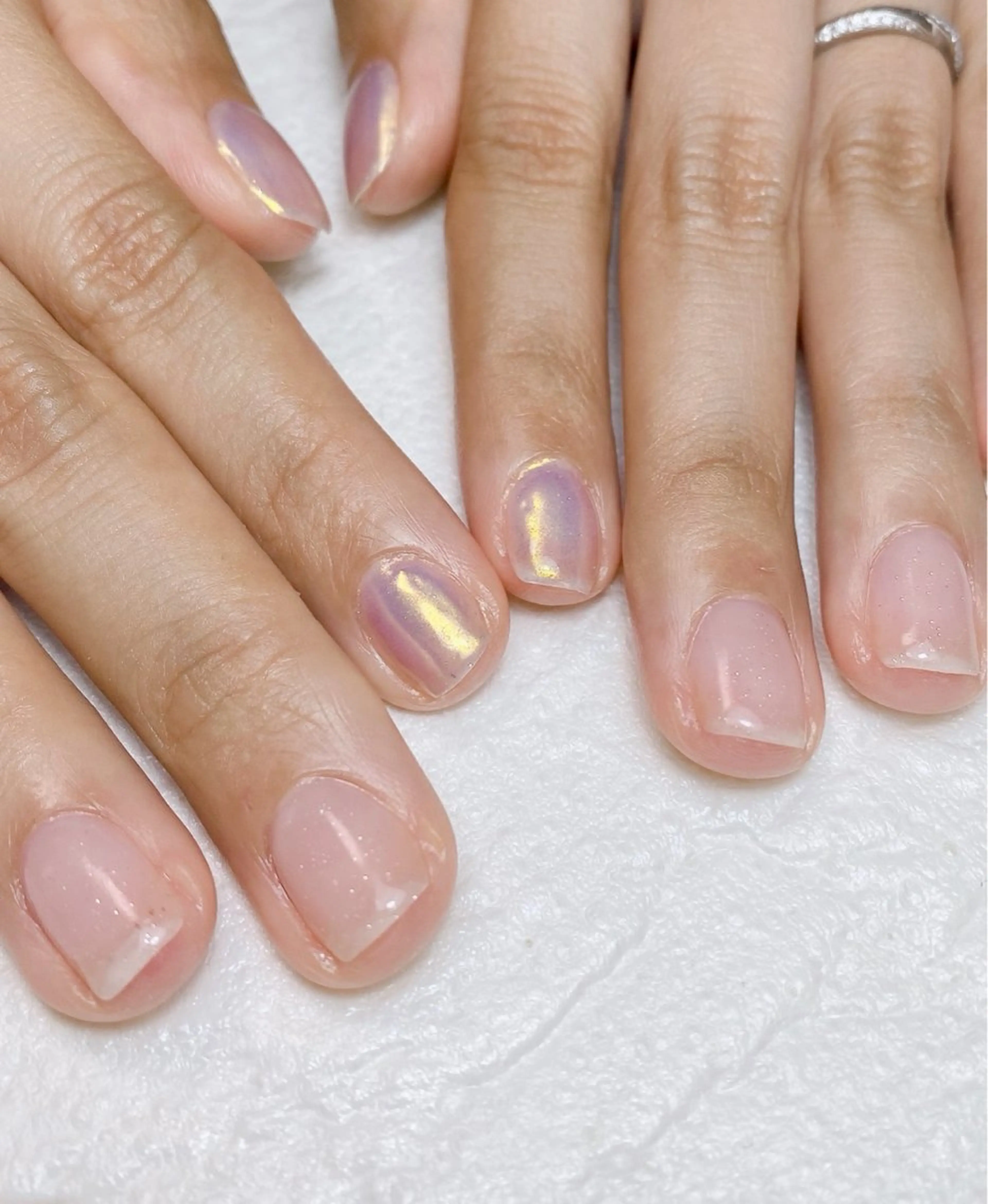 ネイル オーロラネイル ラメ(グリッター) Nail Salon K 🧸美爪育成のネイルデザイン