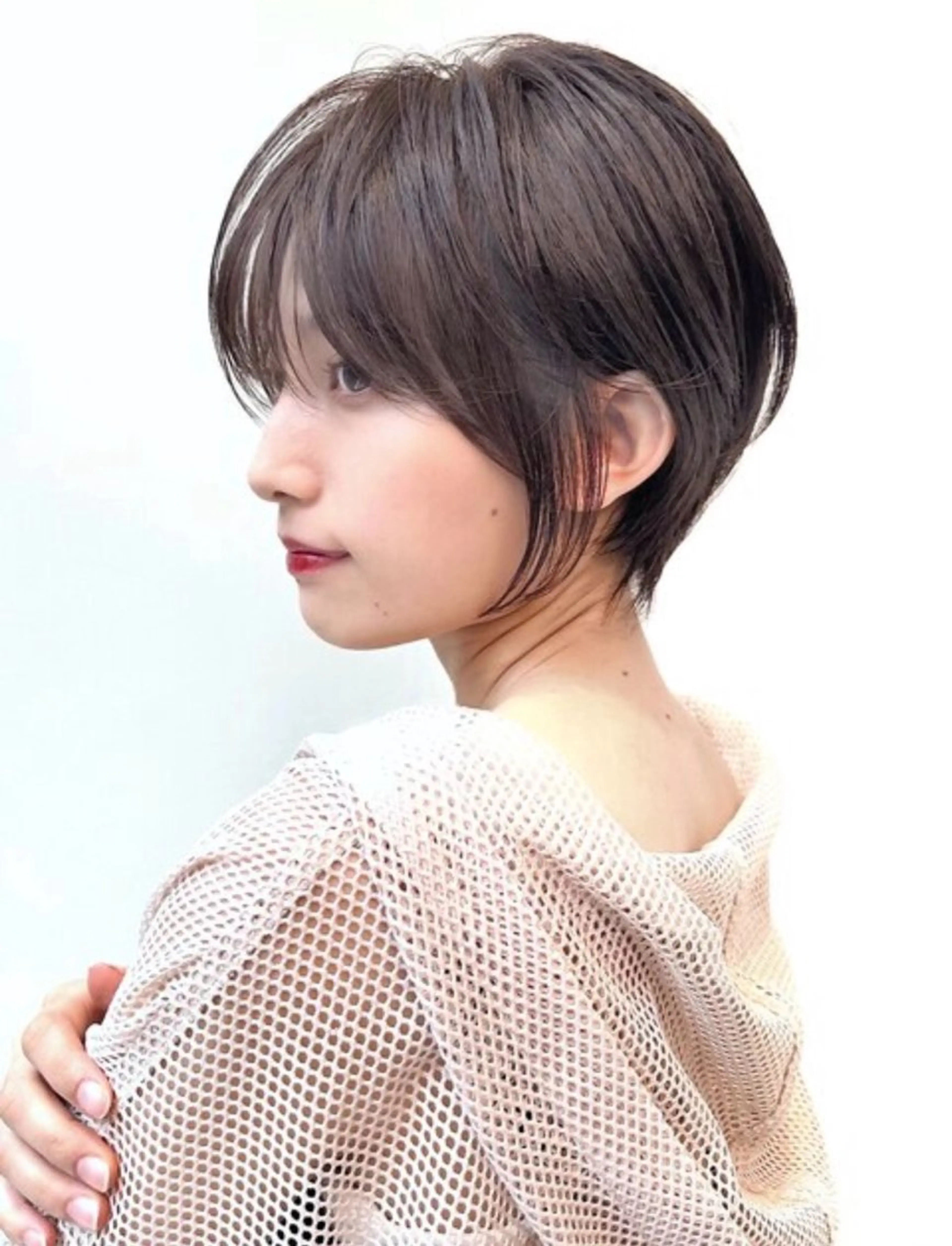 ショート カラー ブラウンカラー ショートヘア 小顔カット カット カット無料｜レイヤー カット｜韓国モテへアのヘアスタイル