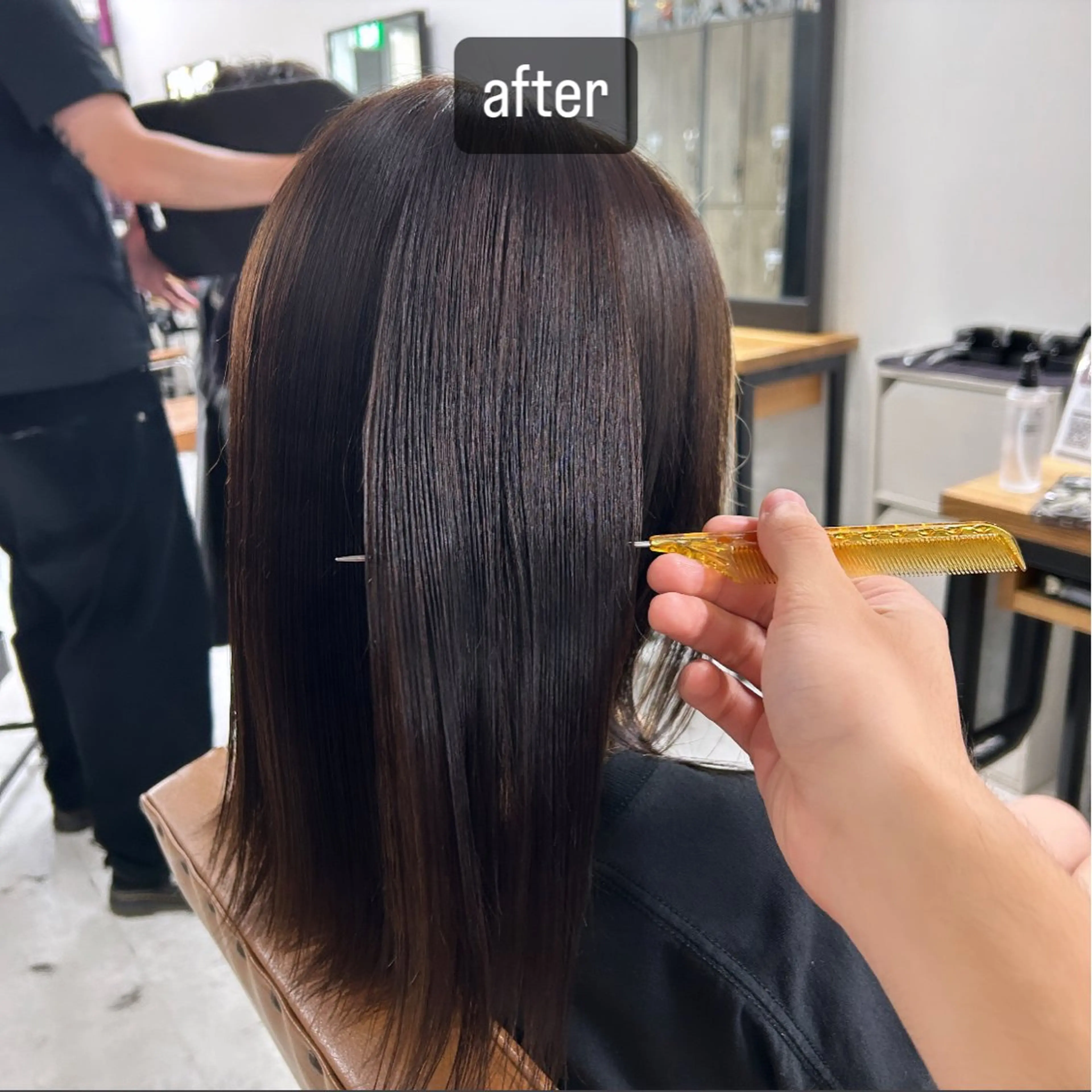 セミロング パーマ カット 縮毛矯正 トリートメント ヘッドスパ ヘアセット カズキ🌼曲がる 縮毛矯正のヘアスタイル