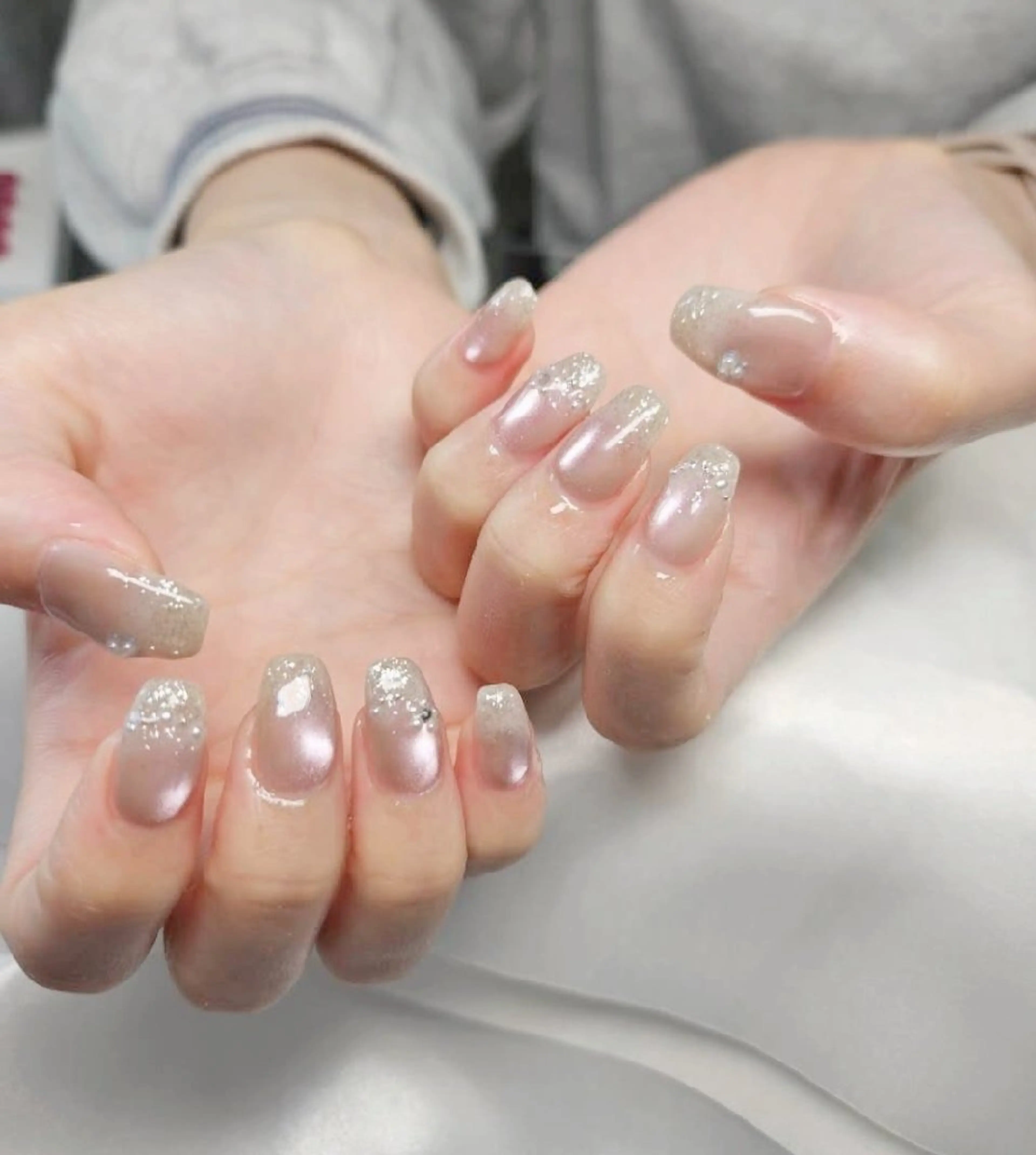 ネイル グラデーション ラメ(グリッター) マグネットネイル ハンドネイル Beaubie  nailサロンのネイルデザイン