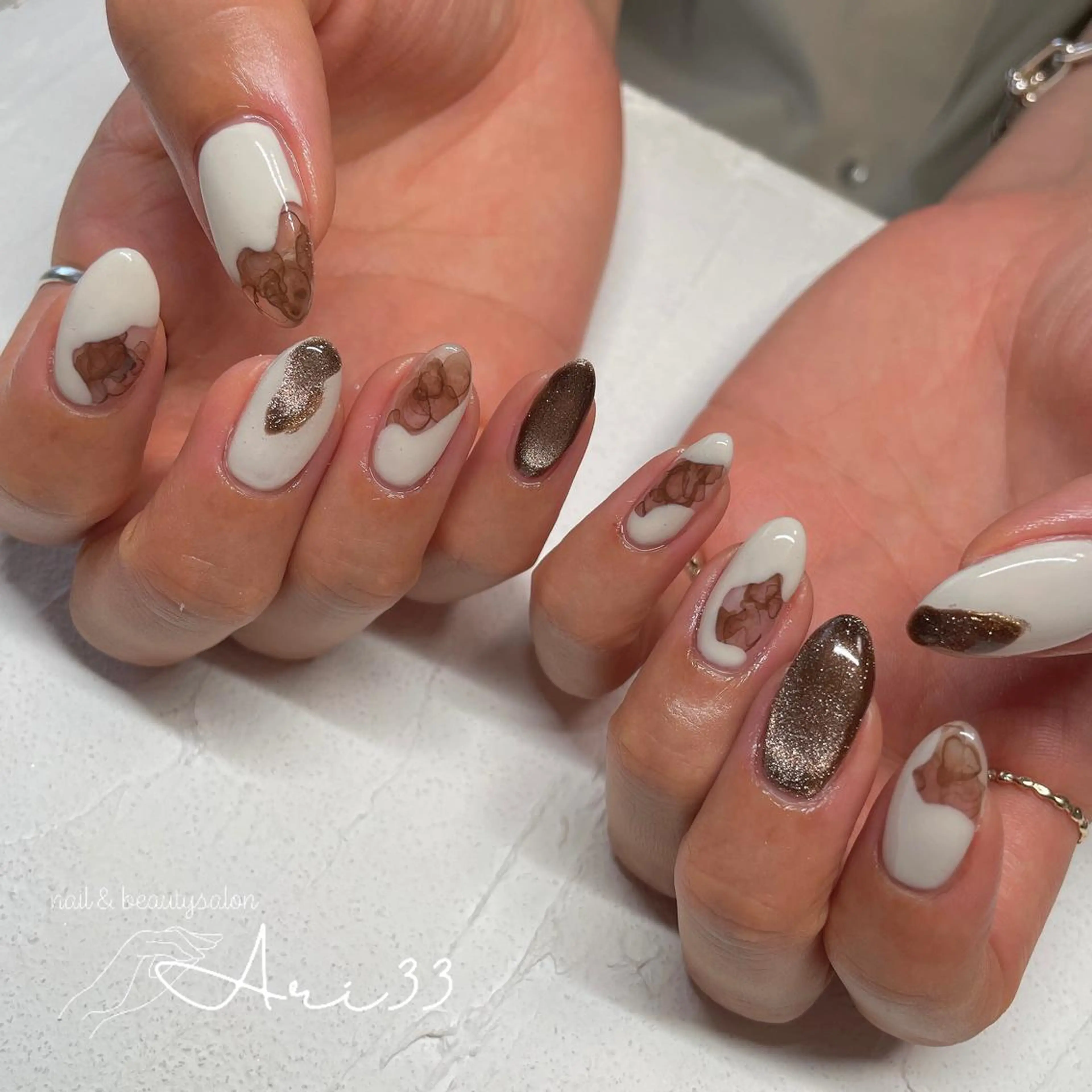 ネイル アートネイル マグネットネイル ハンドネイル プライベートサロン Ari33nailのネイルデザイン