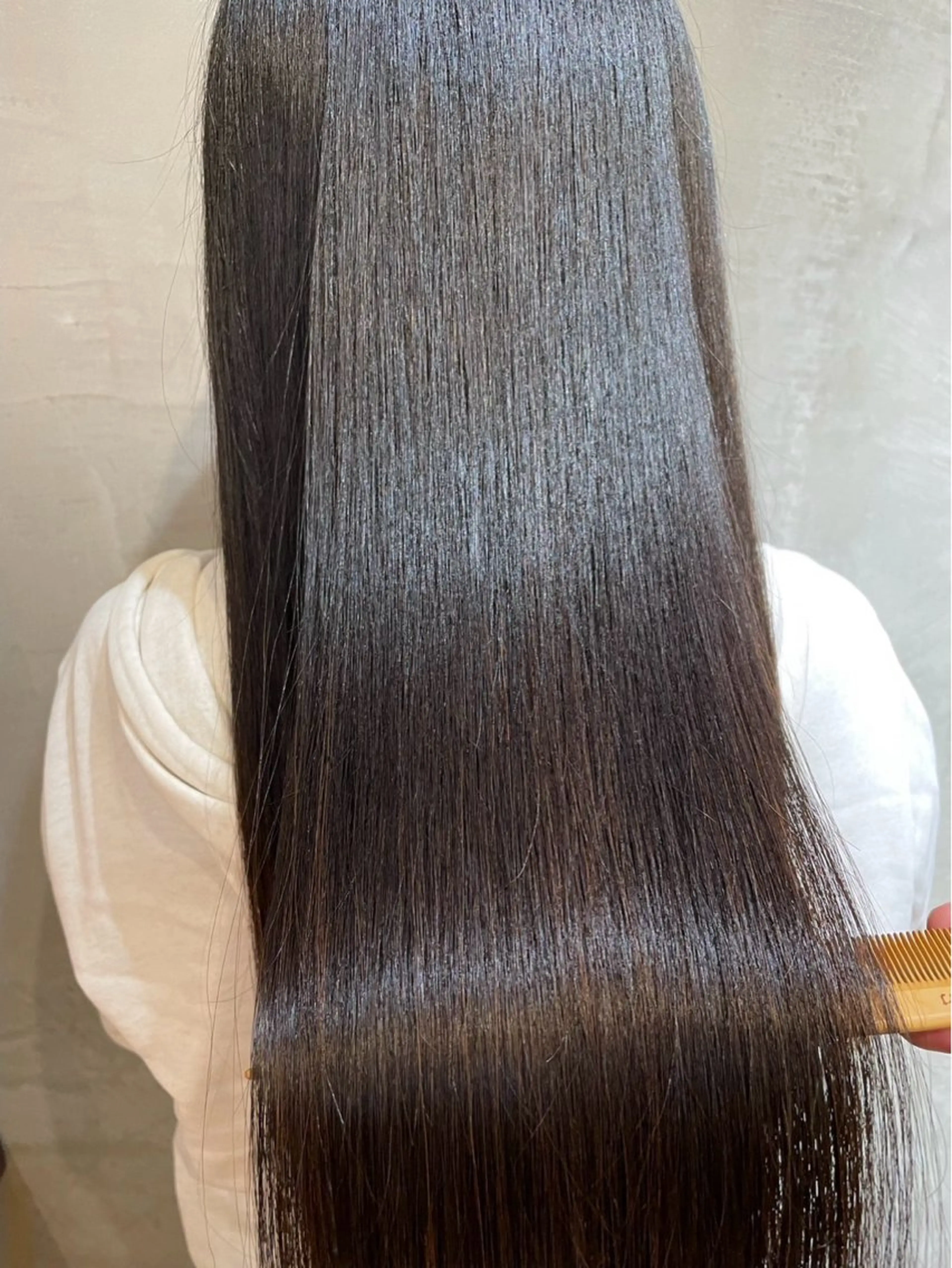 ロング 髪質改善 トリートメント 💎透明感カラー／暗 くしない白髪染め💎のヘアスタイル