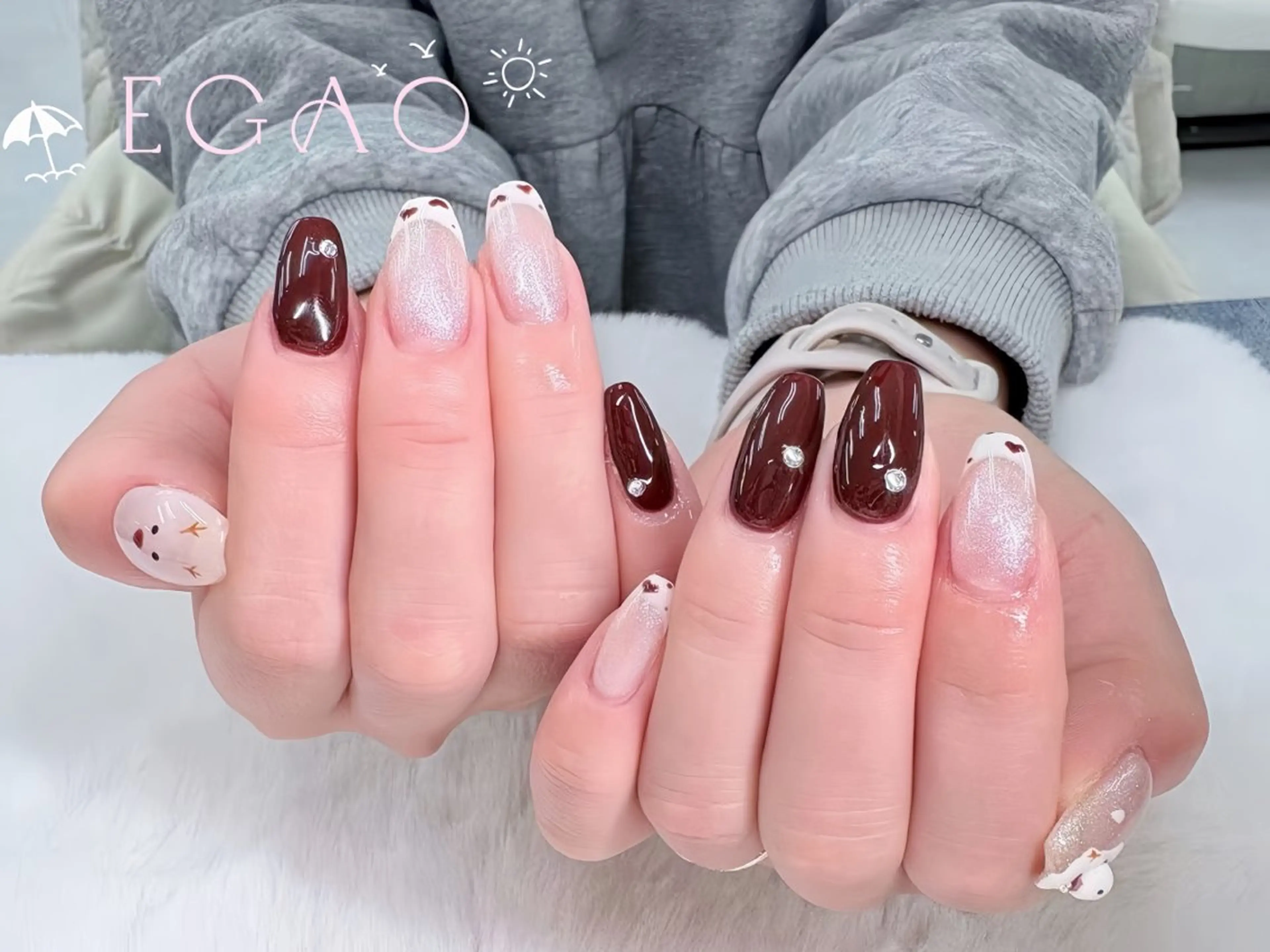 ネイル アートネイル フットネイル フレンチネイル ジェルネイル グラデーション ハンドネイル Egao Nail錦糸町店のネイルデザイン