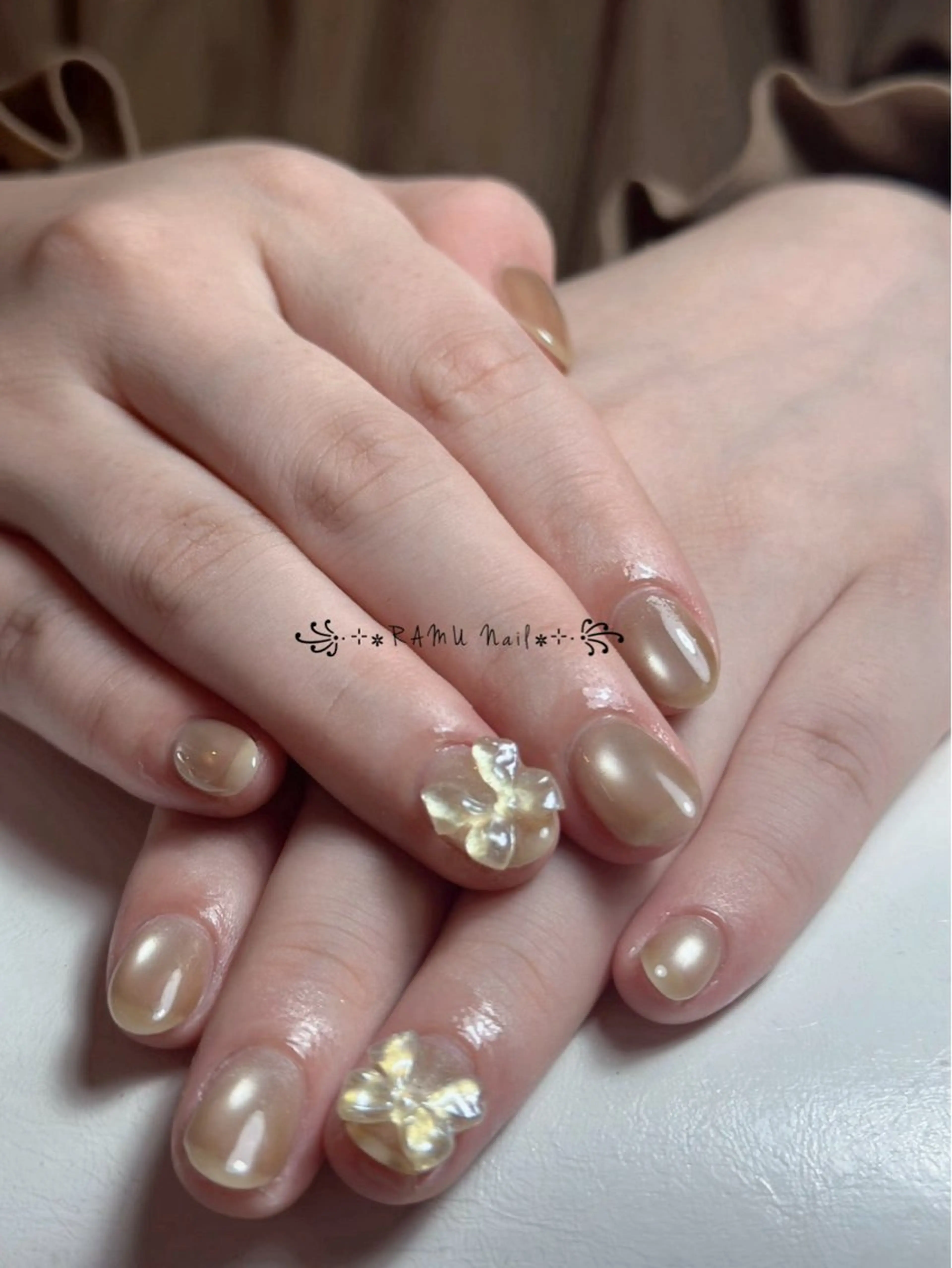 ネイル フレンチネイル 韓国ネイル シンプルネイル ネイルチップ ワンホンネイル ハンドネイル RAMU Nail 恵比寿店のネイルデザイン