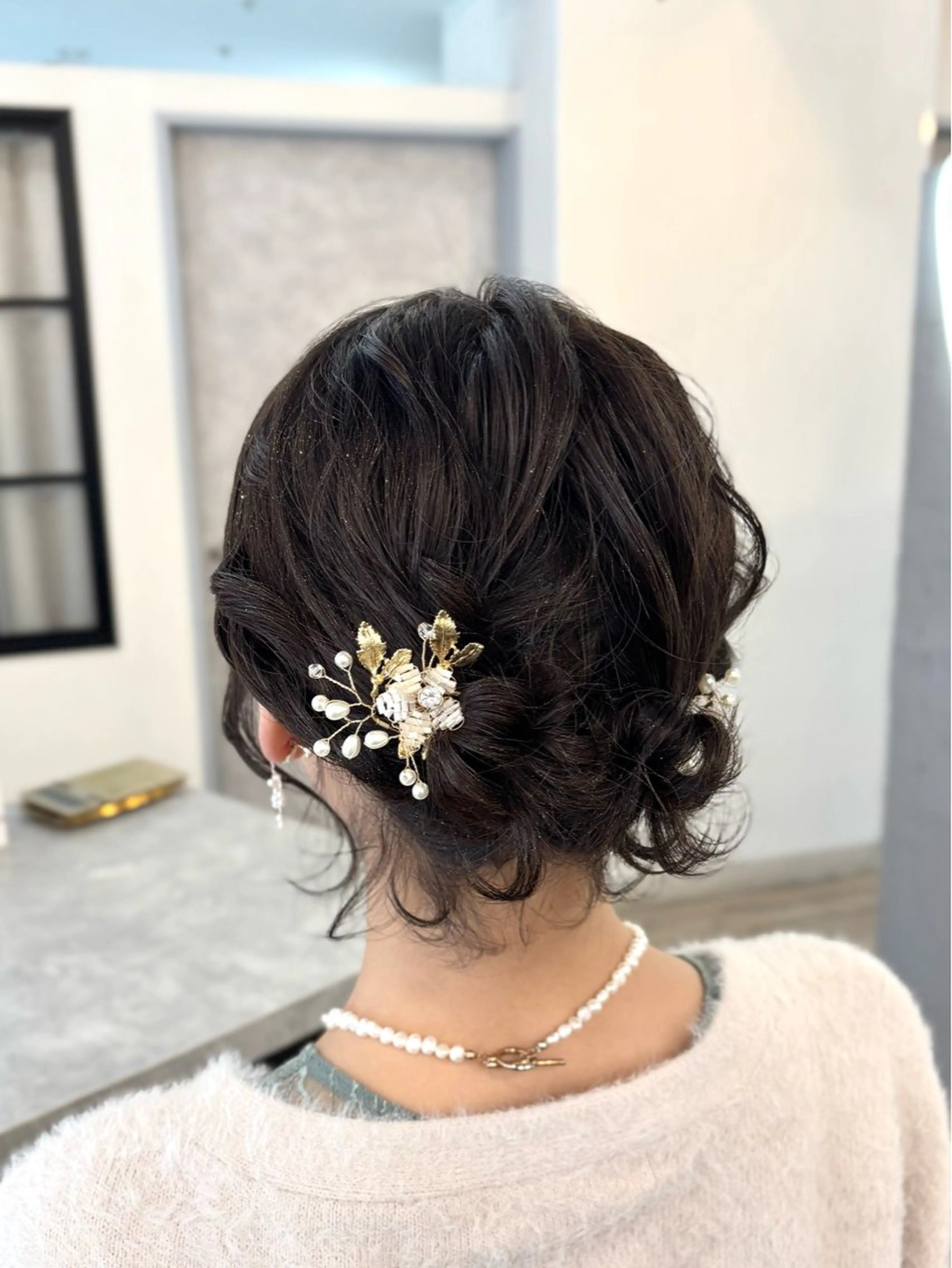 ミディアム ヘアアレンジ ボブ 小顔カット ヘアセット VISAGE ba.sk 金子詩帆のヘアスタイル