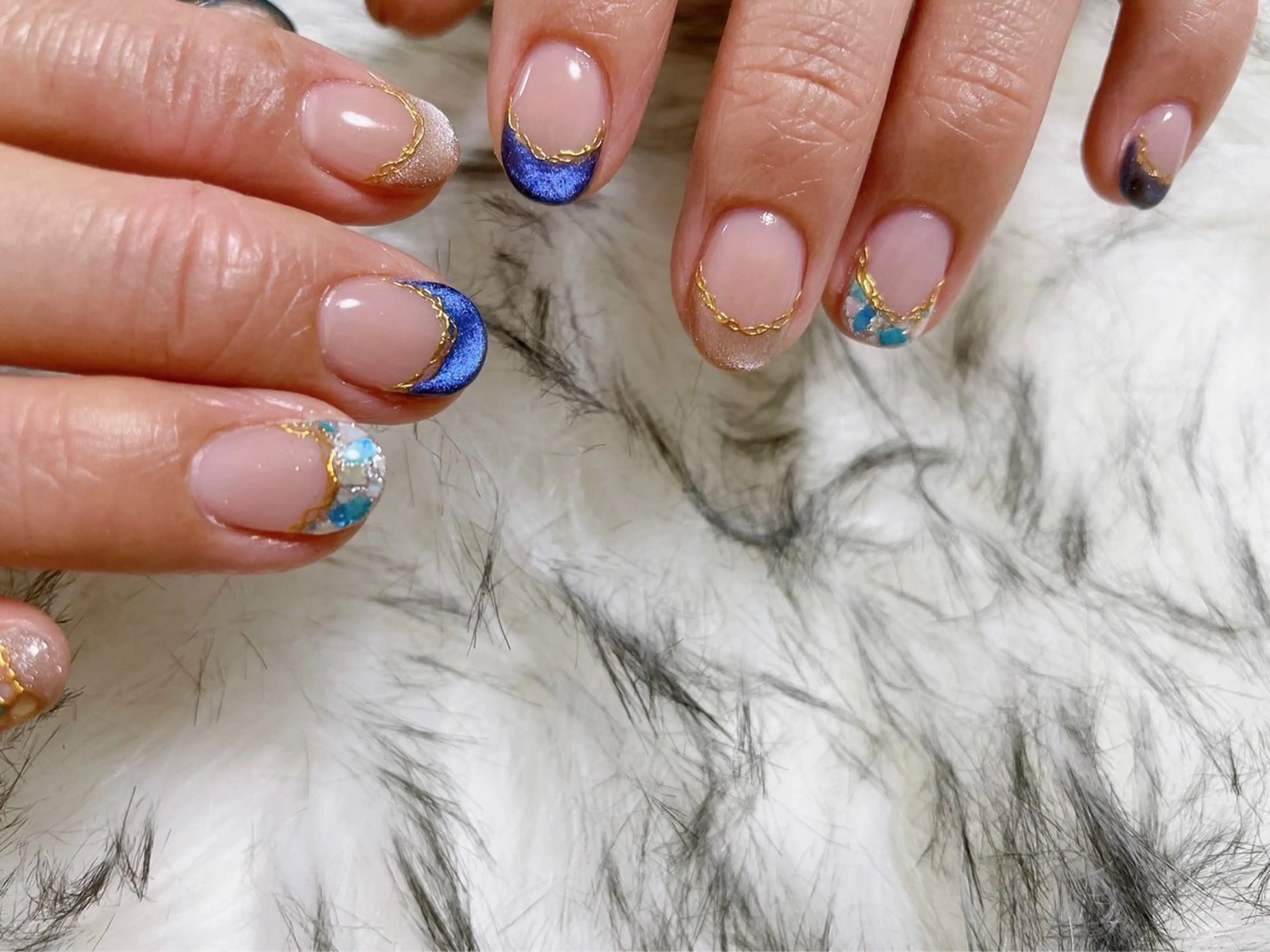 ネイル フレンチネイル ジェルネイル 韓国ネイル マグネットネイル メンズネイル kiki nail たまプラーザのネイルデザイン