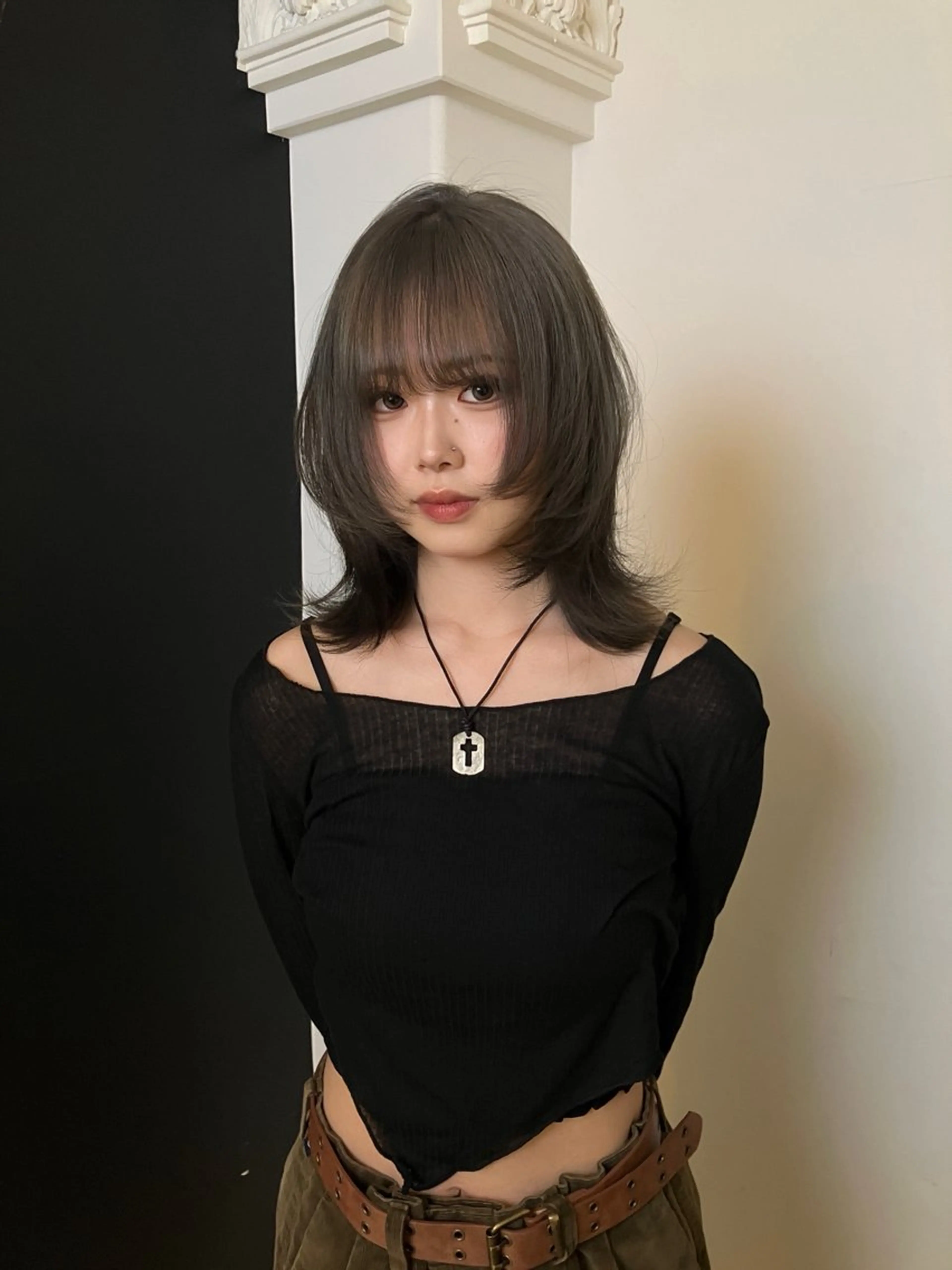 ミディアム カラー ベージュカラー グレージュ オリーブベージュ オリーブグレージュ オリーブグレー ヘアカラー トリートメント Hanaka🐈‍⬛ 海外×ニュアンスのヘアスタイル