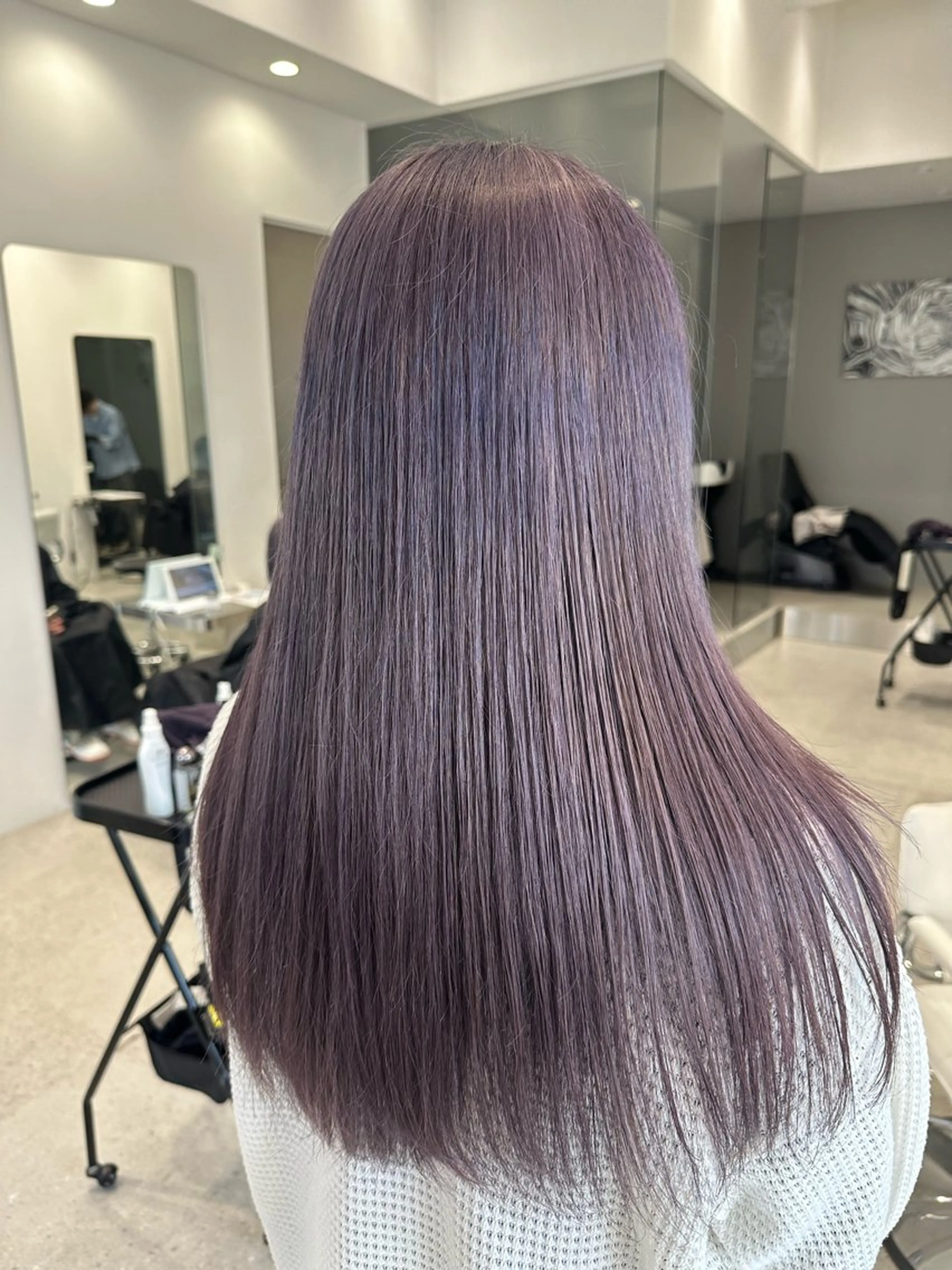 カラー ブリーチ ラベンダーカラー AIKA🤍 カットモデル募集🫧のヘアスタイル